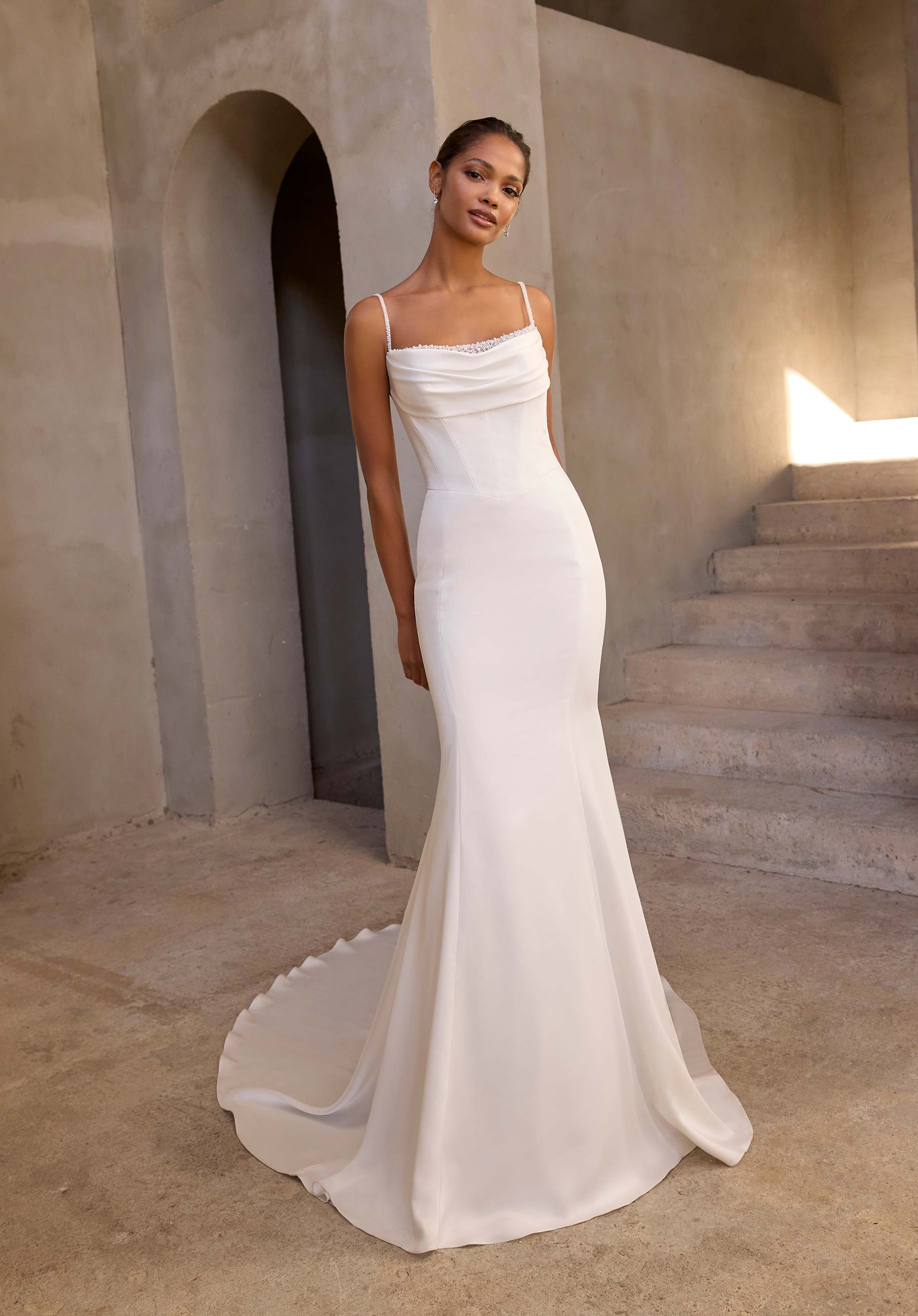 morilee-alia-brautkleid-fit-flare-satin-mit-cape image 1