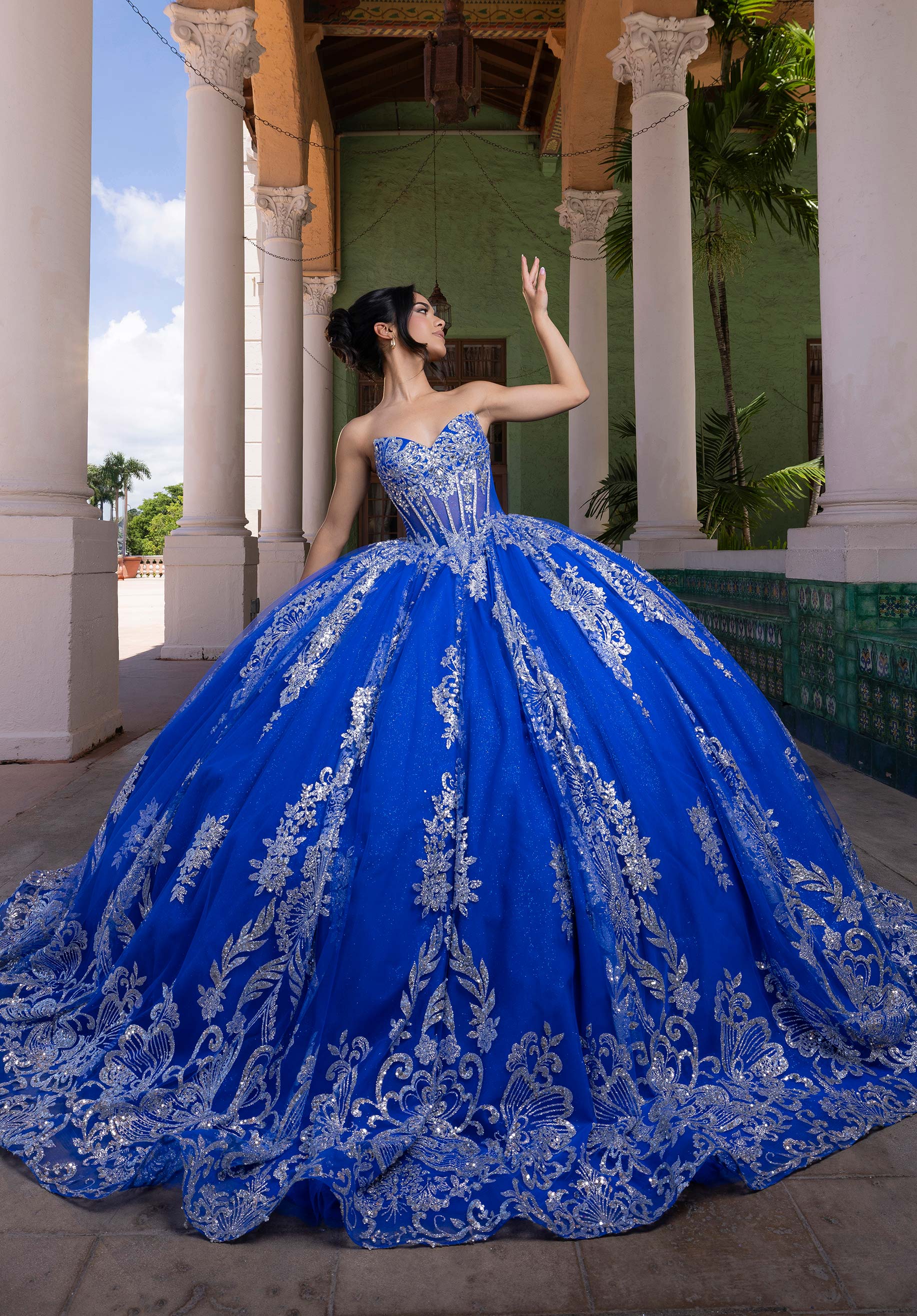 morilee-bonnie-quincea-era-ballkleid-glitzer-t-ll-cat-eye image 1