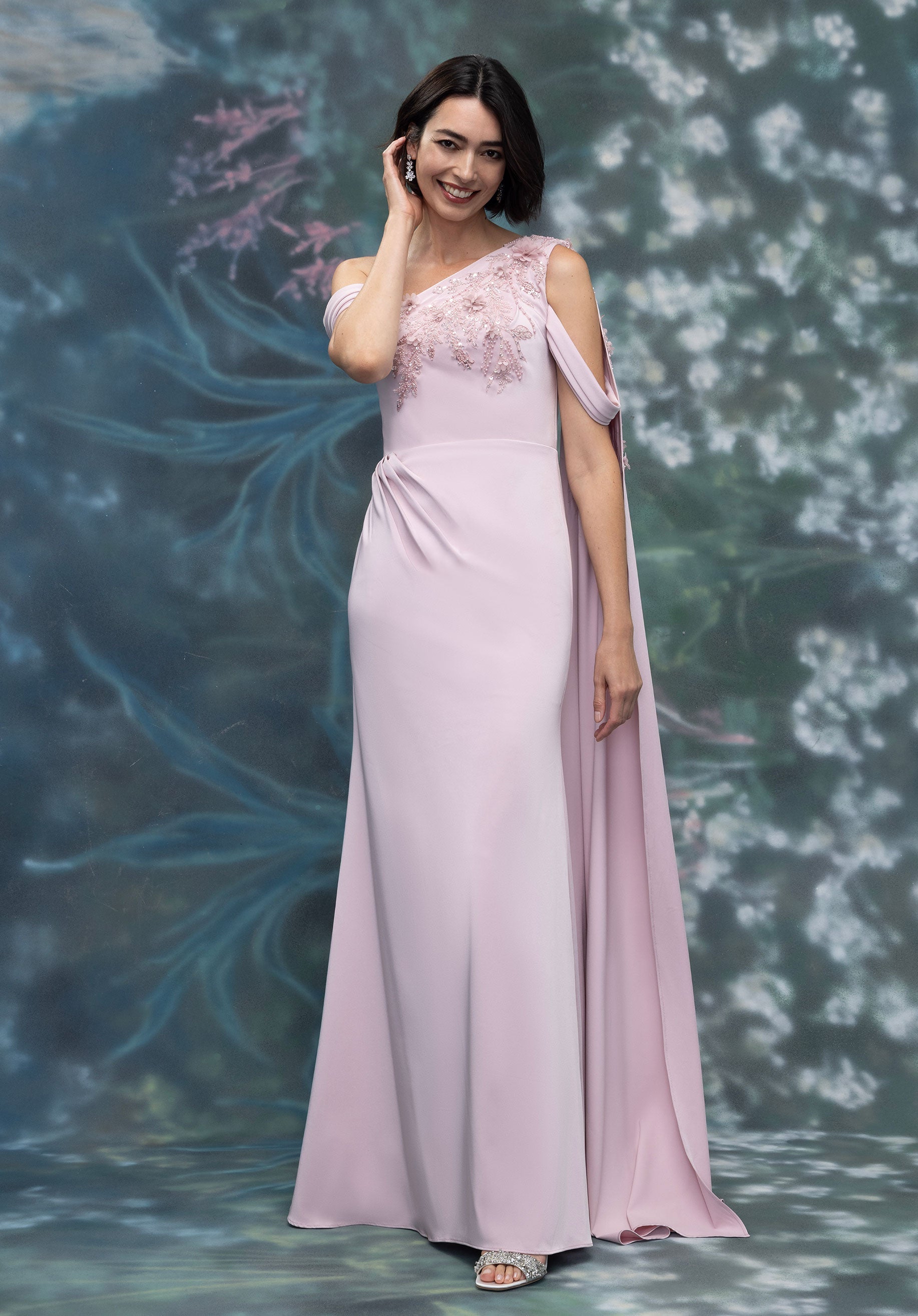 morilee-one-shoulder-abendkleid-crepe-mit-drapierung-und-3d-blumen image 3