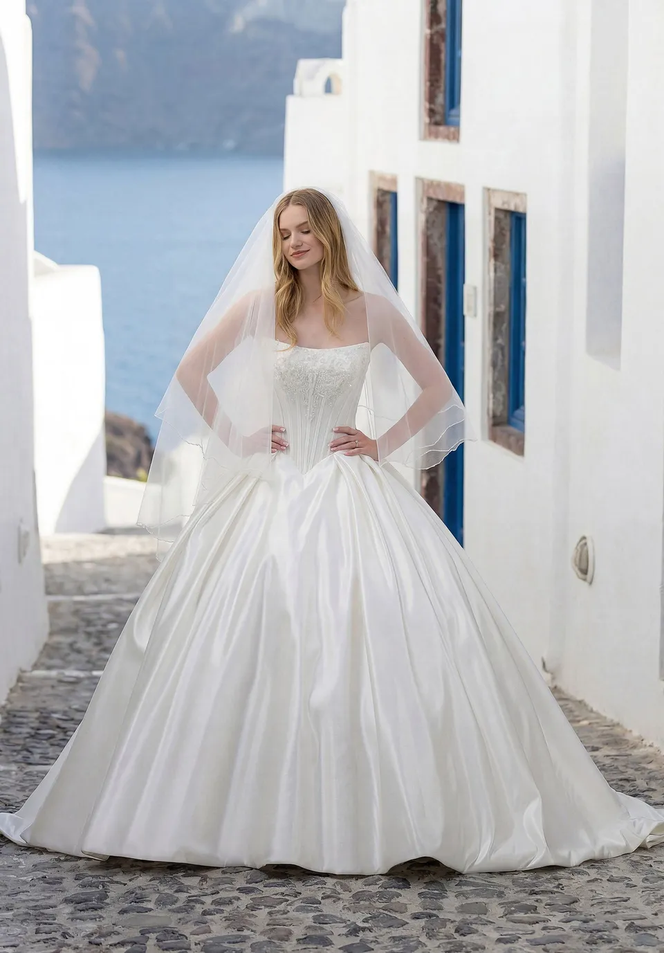 morilee-teyana-brautkleid-corsage-mit-bugle-beaded-applikationen-satinschal-tr-g image 1