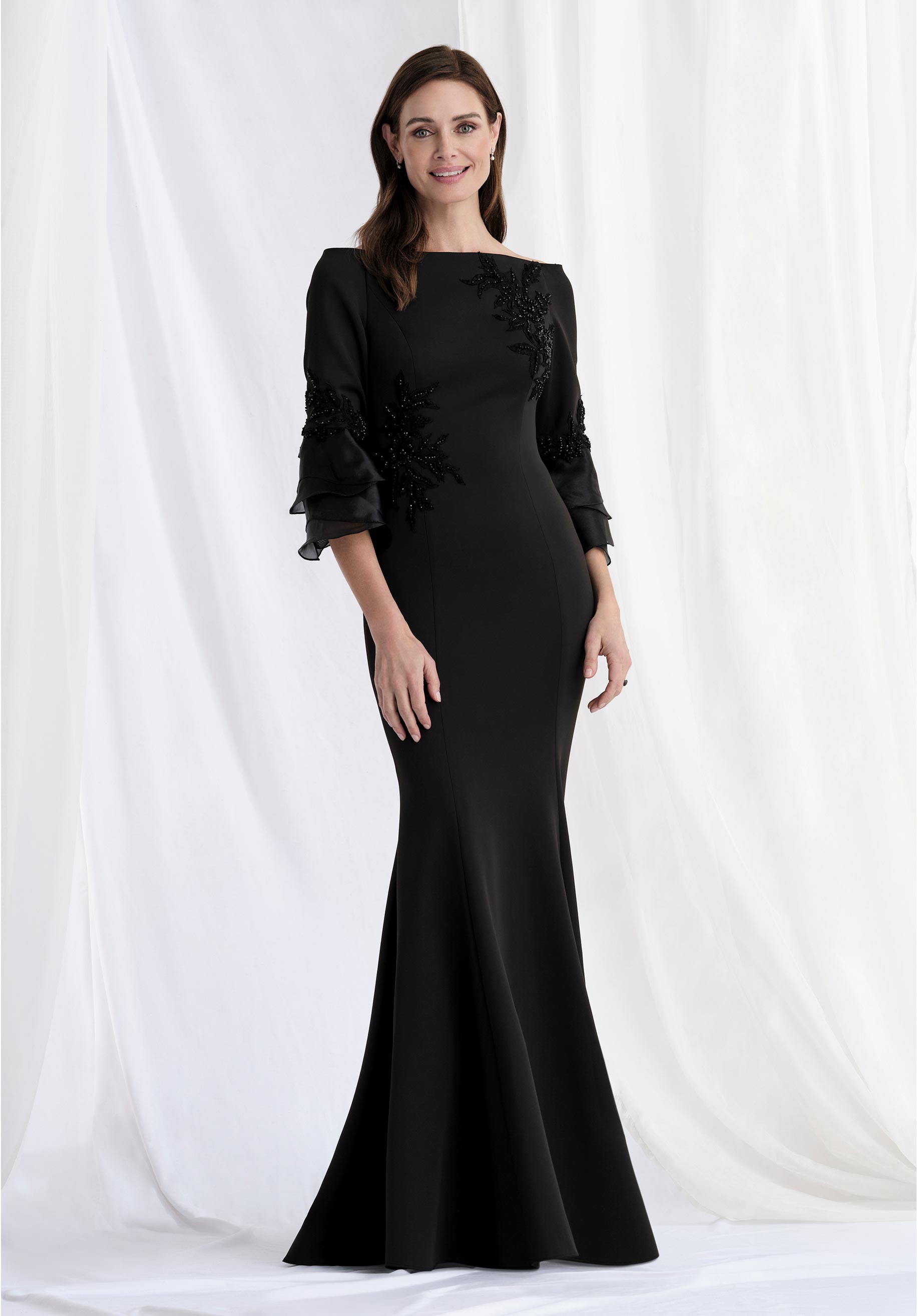 morilee-scuba-fit-flare-abendkleid-mit-r-schen-rmeln image 2