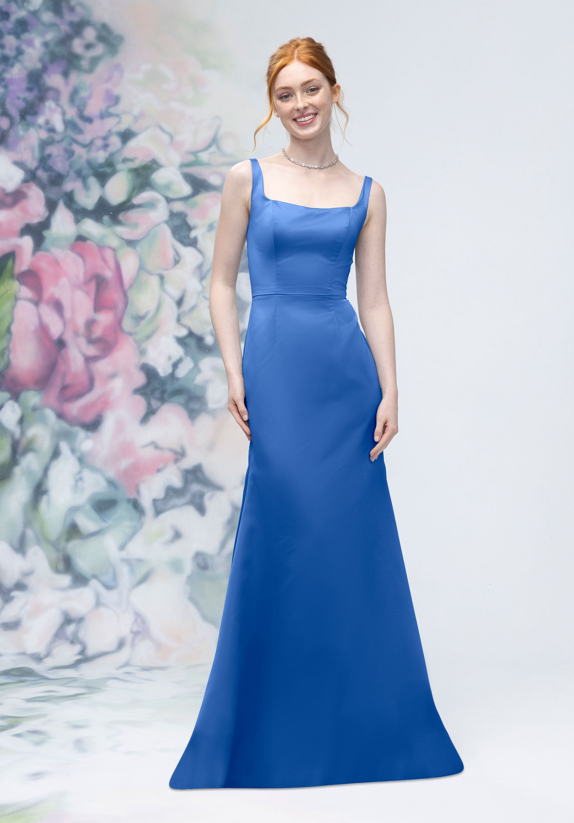morilee-brautjungfernkleid-satin-square-neck-fit-and-flare image 5