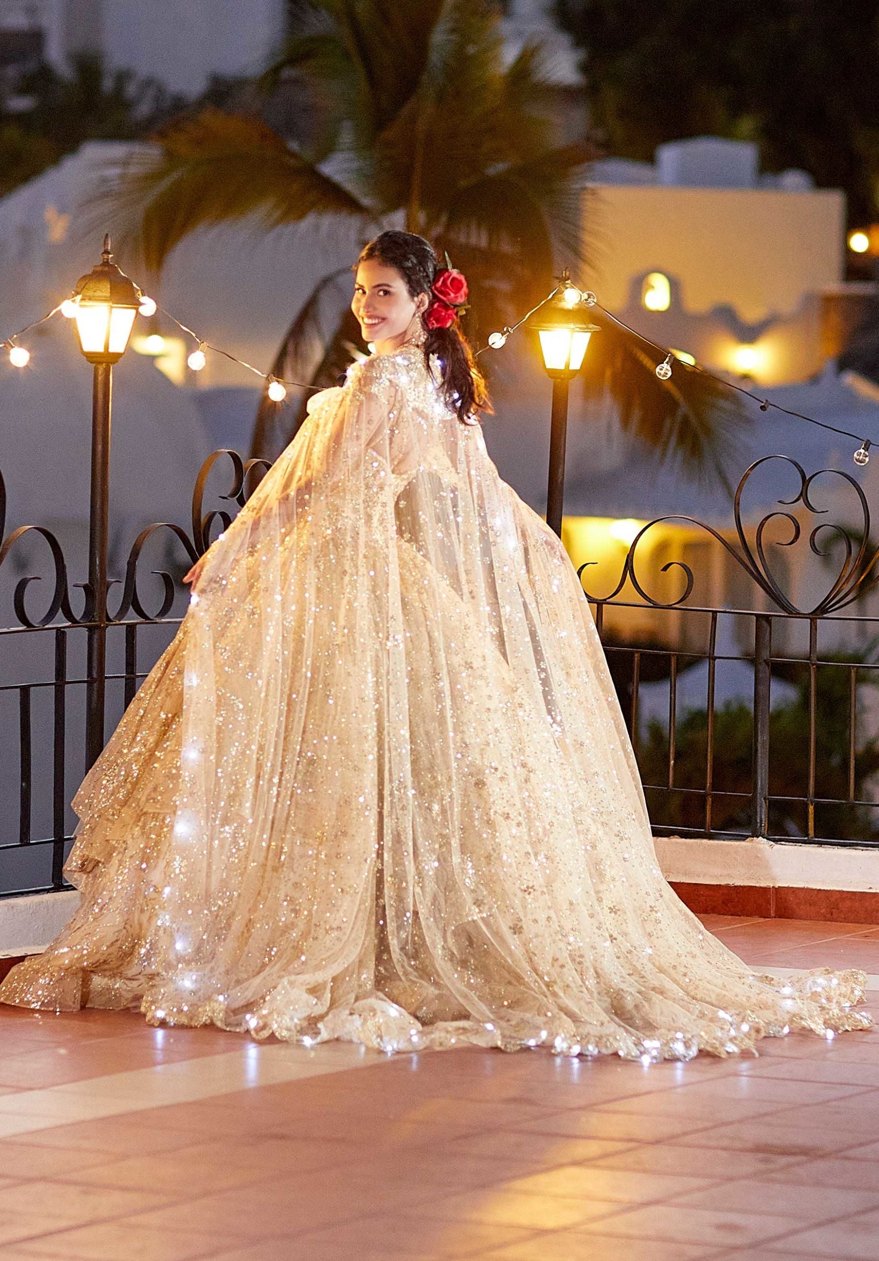 morilee-light-up-floral-glitzer-cape image 2