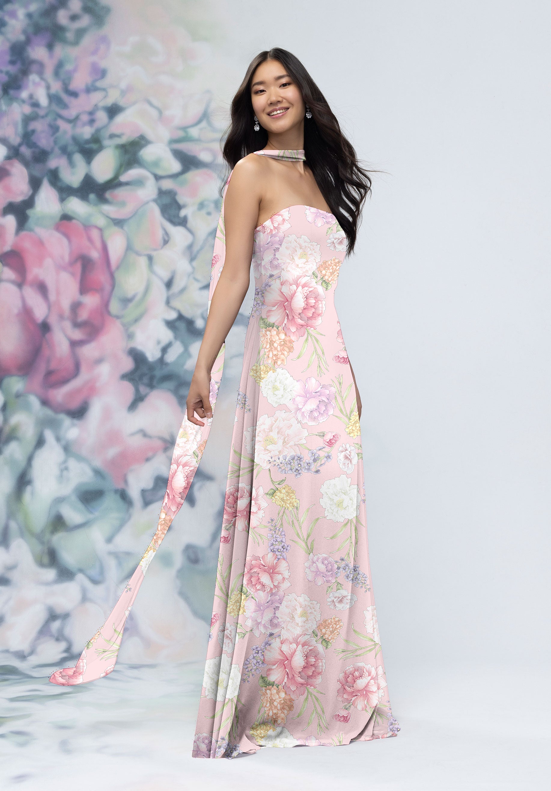 morilee-brautjungfernkleid-tr-gerlos-floral-chiffon-s-ule-mit-schal image 1