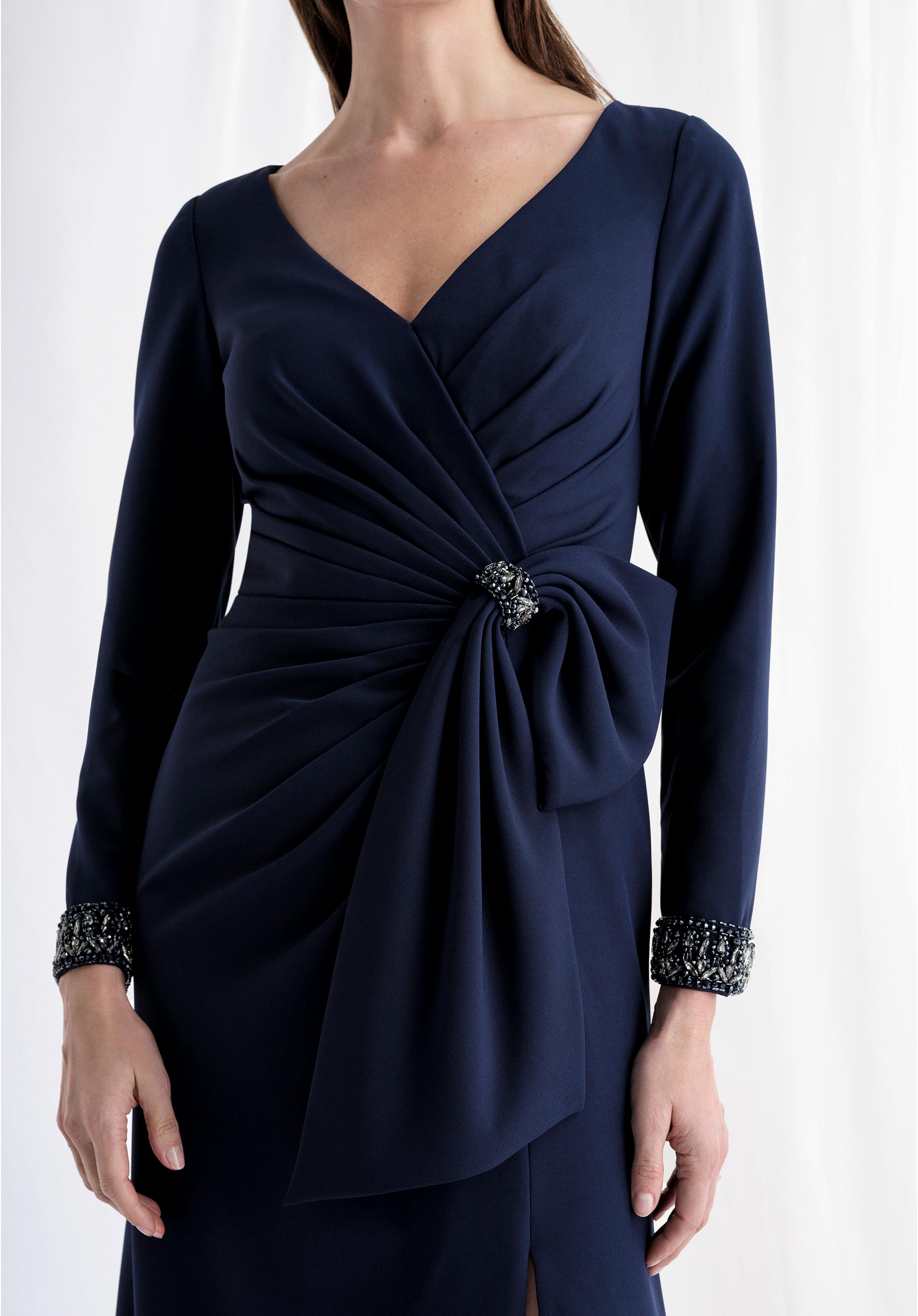 morilee-scuba-knit-fit-and-flare-abendkleid-mit-schleife image 3