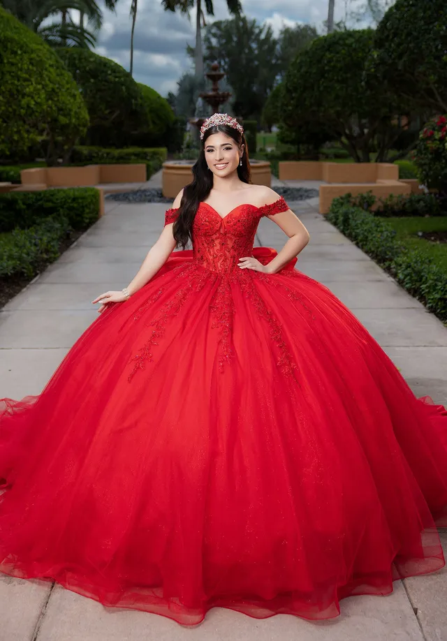 morilee-celia-quincea-era-kleid-glitzer-t-ll-corsage image 1