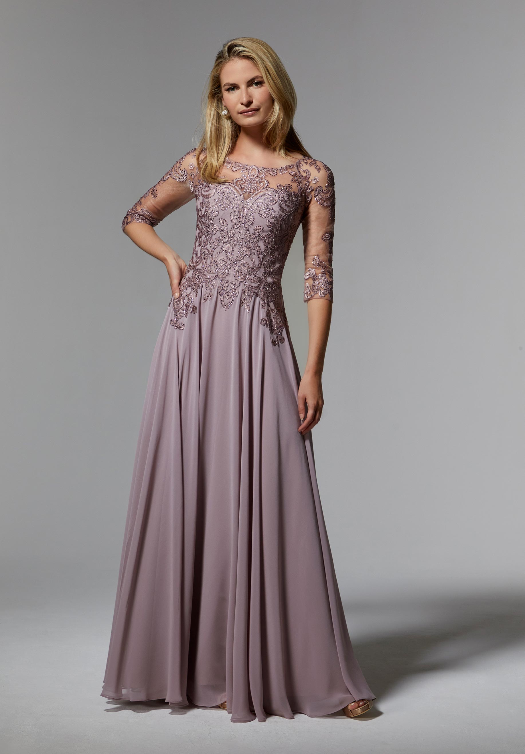 morilee-mother-of-the-occasion-kleid-chiffon-mit-perlen-und-3-4-arm image 3