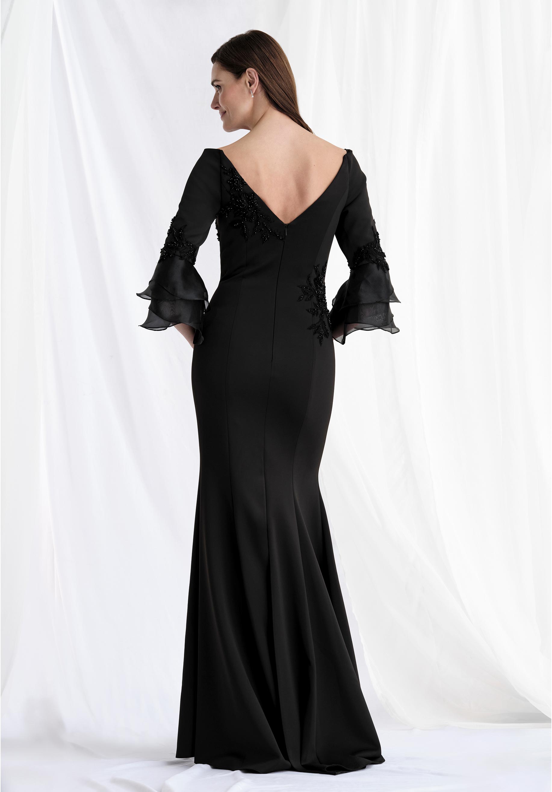 morilee-scuba-fit-flare-abendkleid-mit-r-schen-rmeln image 5