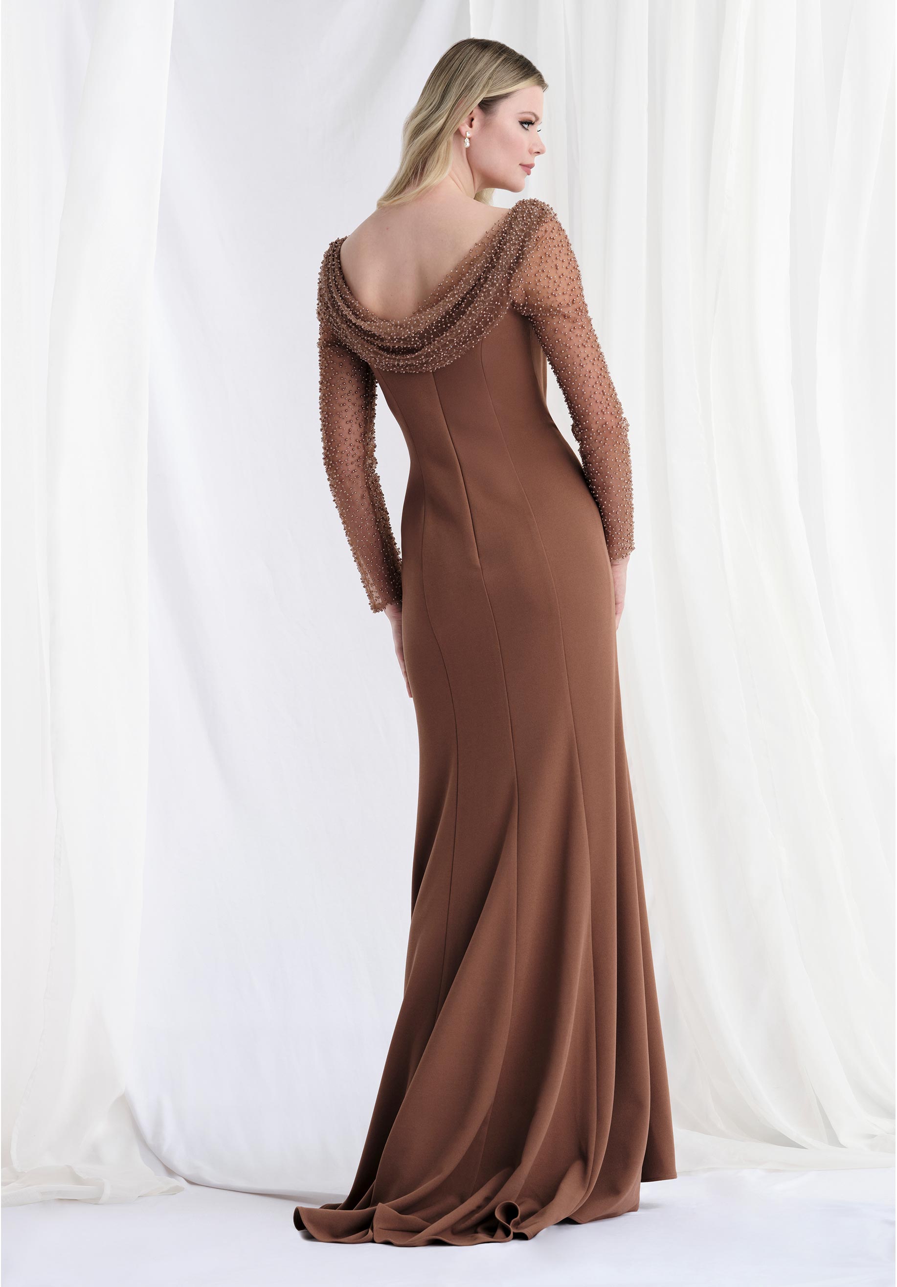 morilee-fit-and-flare-abendkleid-stretch-crepe-wasserfall-ausschnitt image 5
