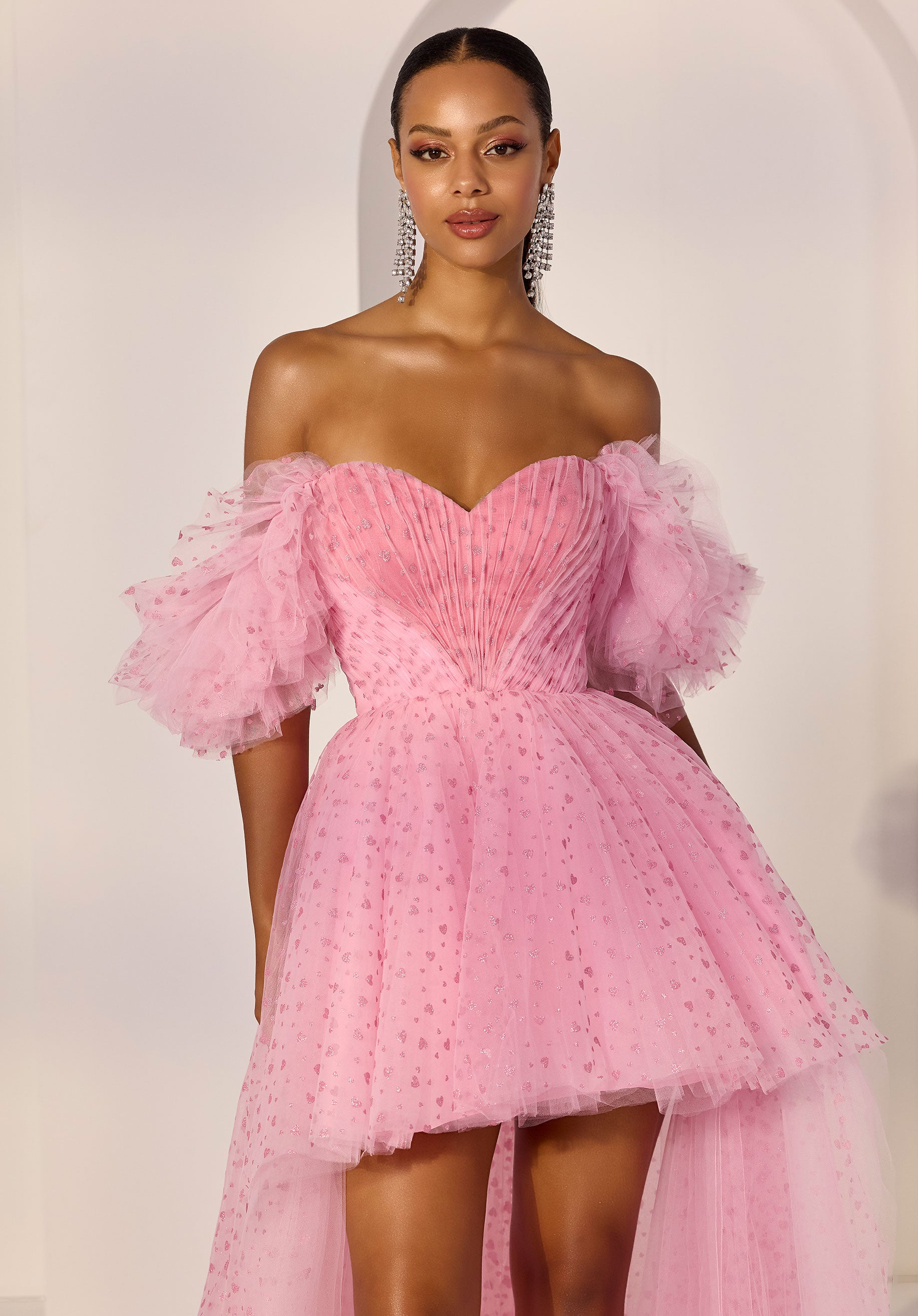 morilee-flocked-printed-hearts-hi-low-partykleid image 2