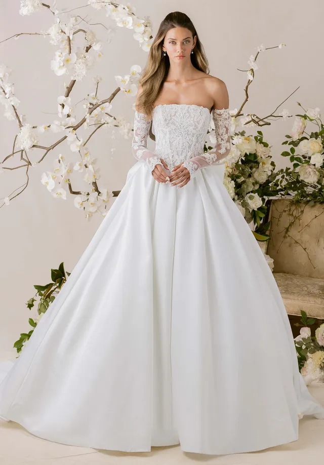 morilee-lise-brautkleid-ballkleid-satin-mit-perlen-spitze-und-basque image 1