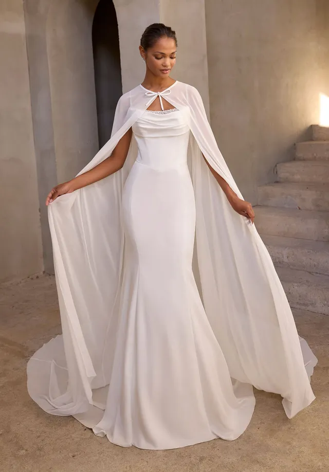 morilee-jewel-neck-chiffon-cape-braut-cape image 1