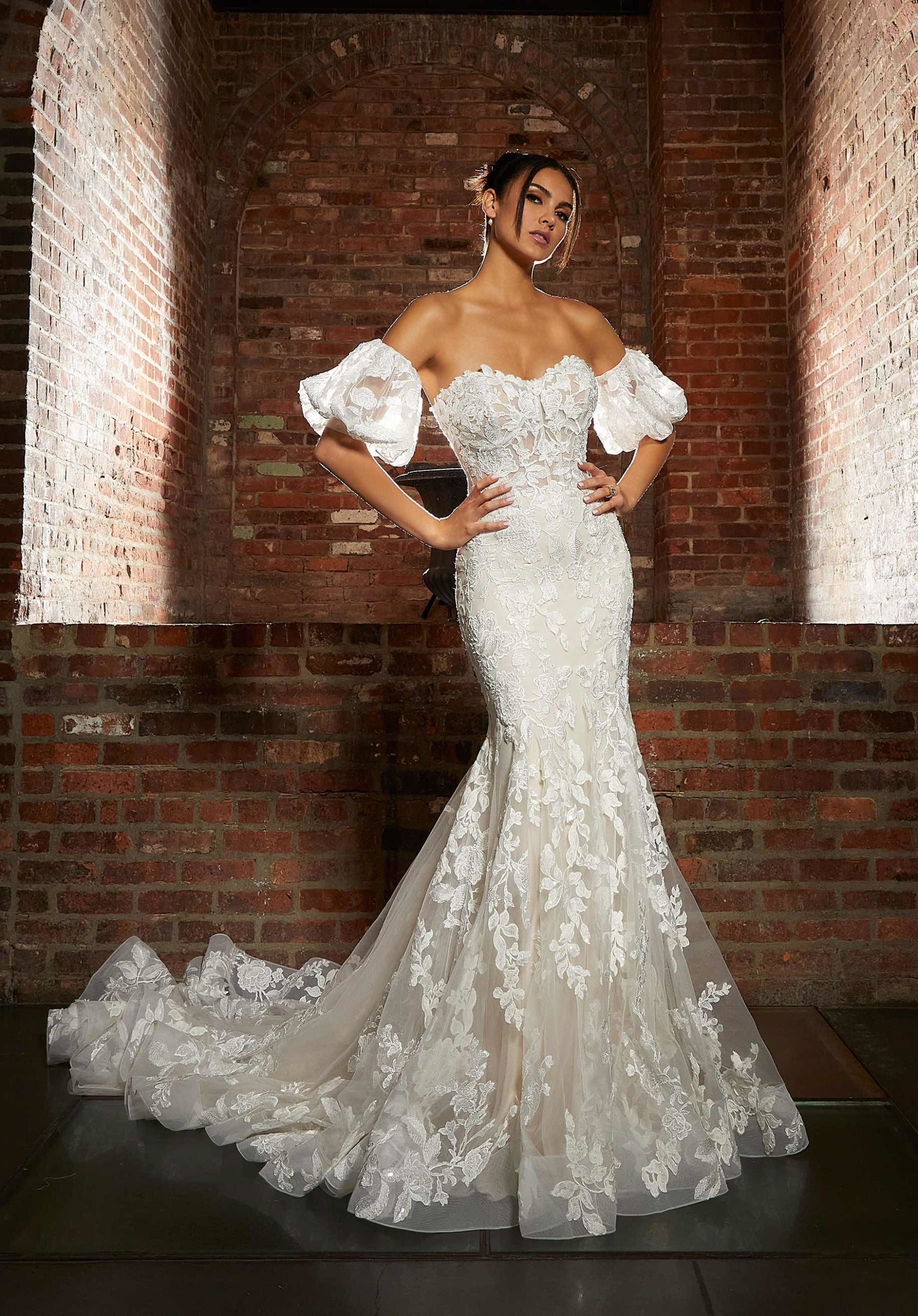 morilee-hazel-fit-flare-brautkleid-mit-abnehmbaren-pouf-rmeln image 1