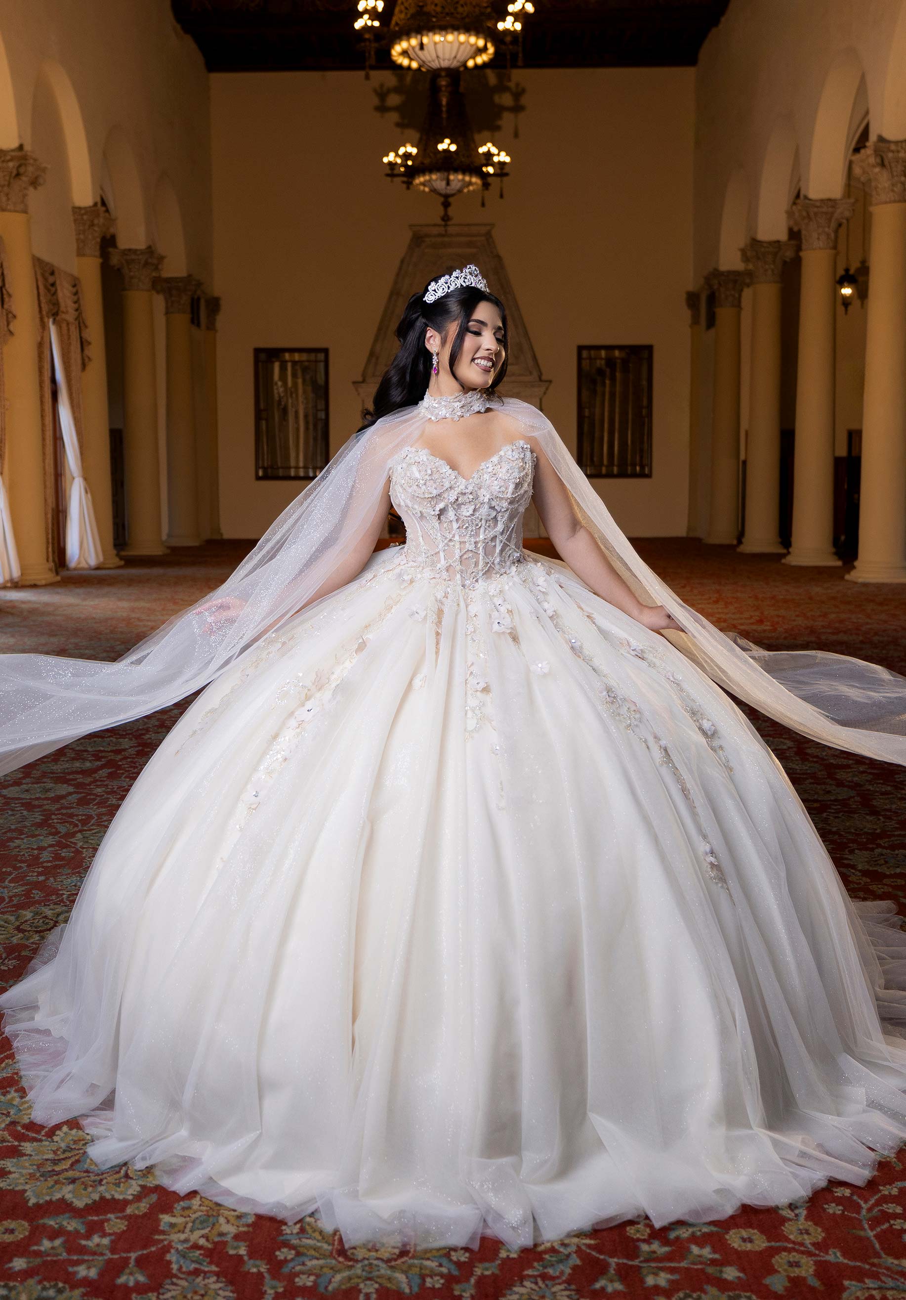 morilee-belen-quincea-era-ballkleid-mit-chandelier-beading-und-choker image 1