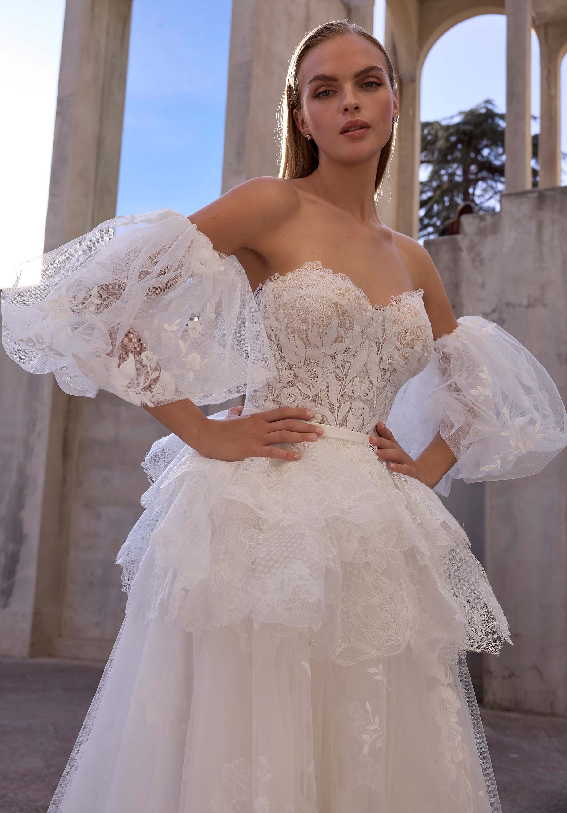 morilee-cordia-brautkleid-a-linie-strapless-mit-peplum-und-puff-rmel image 2