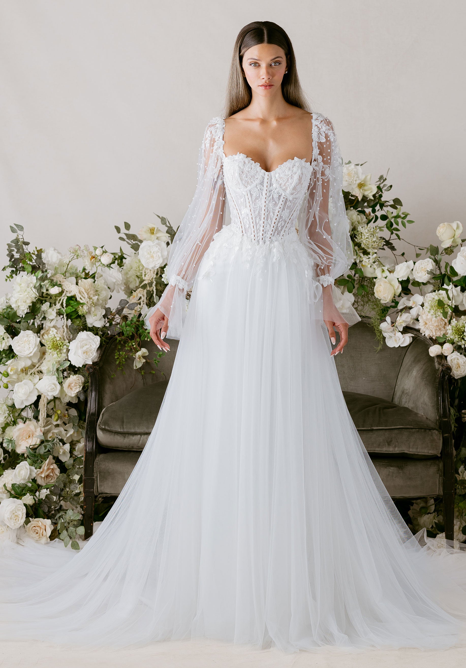 morilee-clara-brautkleid-fit-flare-sweetheart-mit-t-ll-berrock-und-rmeln image 3
