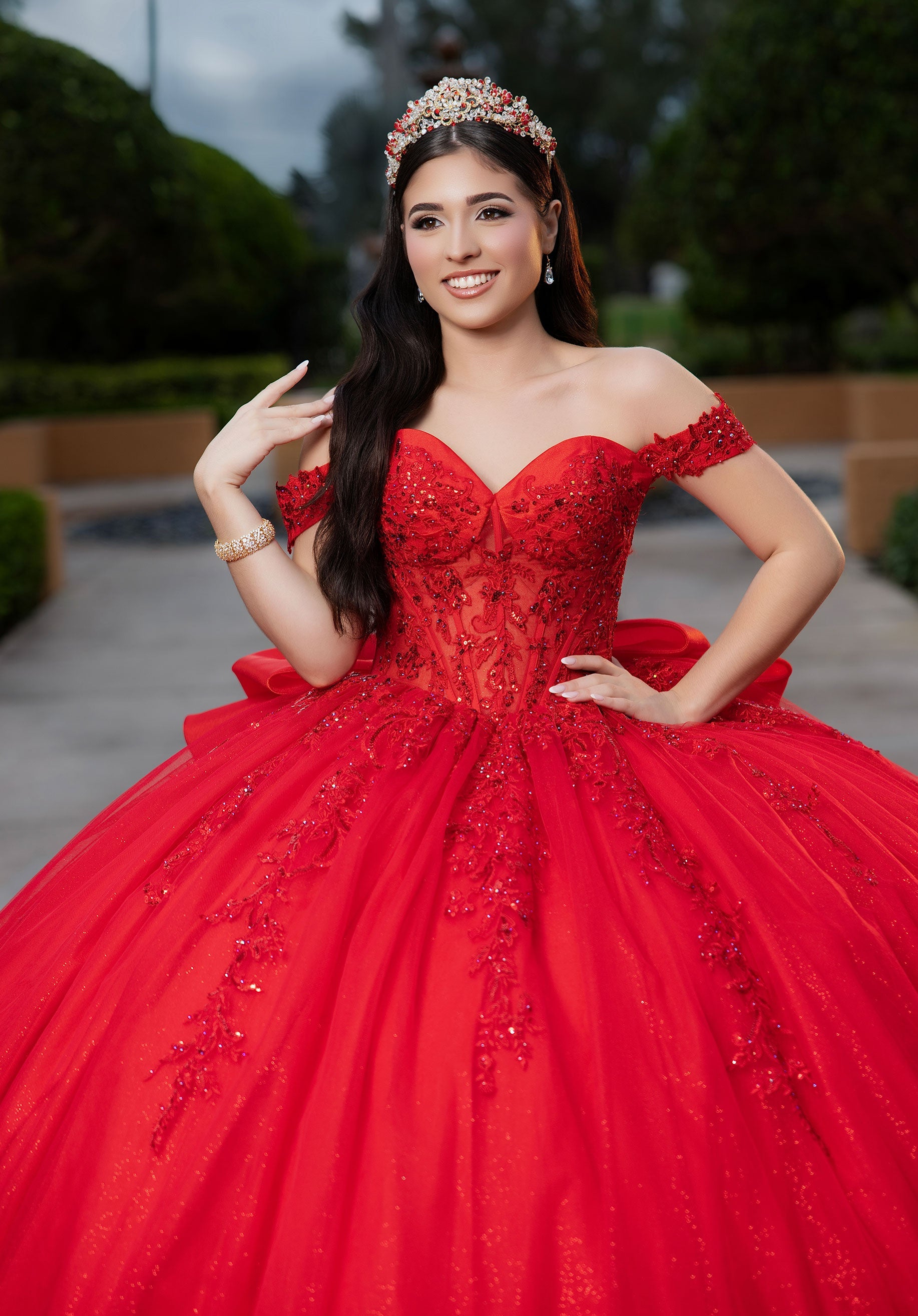 morilee-celia-quincea-era-kleid-glitzer-t-ll-corsage image 2