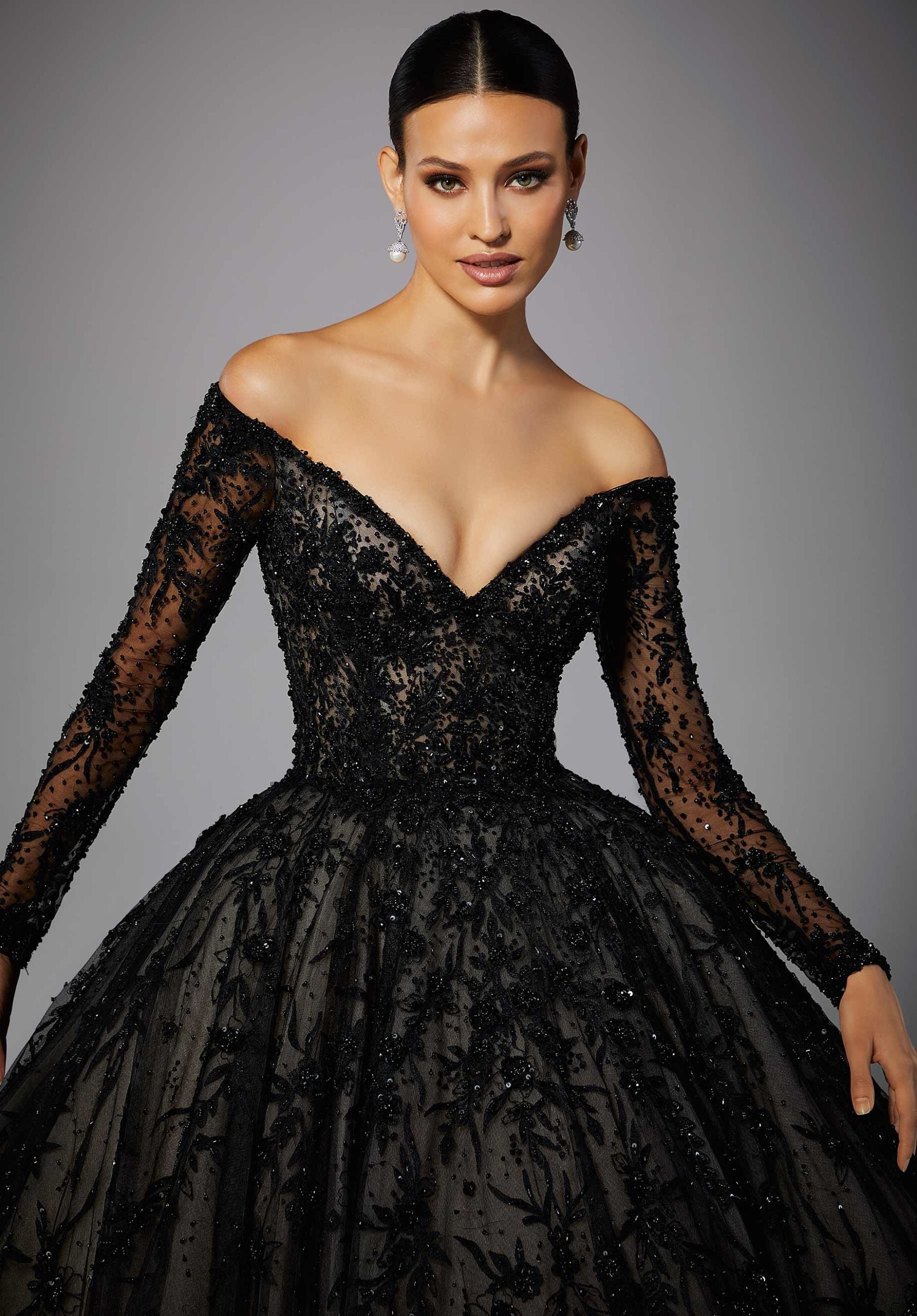morilee-kristabelle-brautkleid-t-ll-ball-langarm-mit-federn image 2