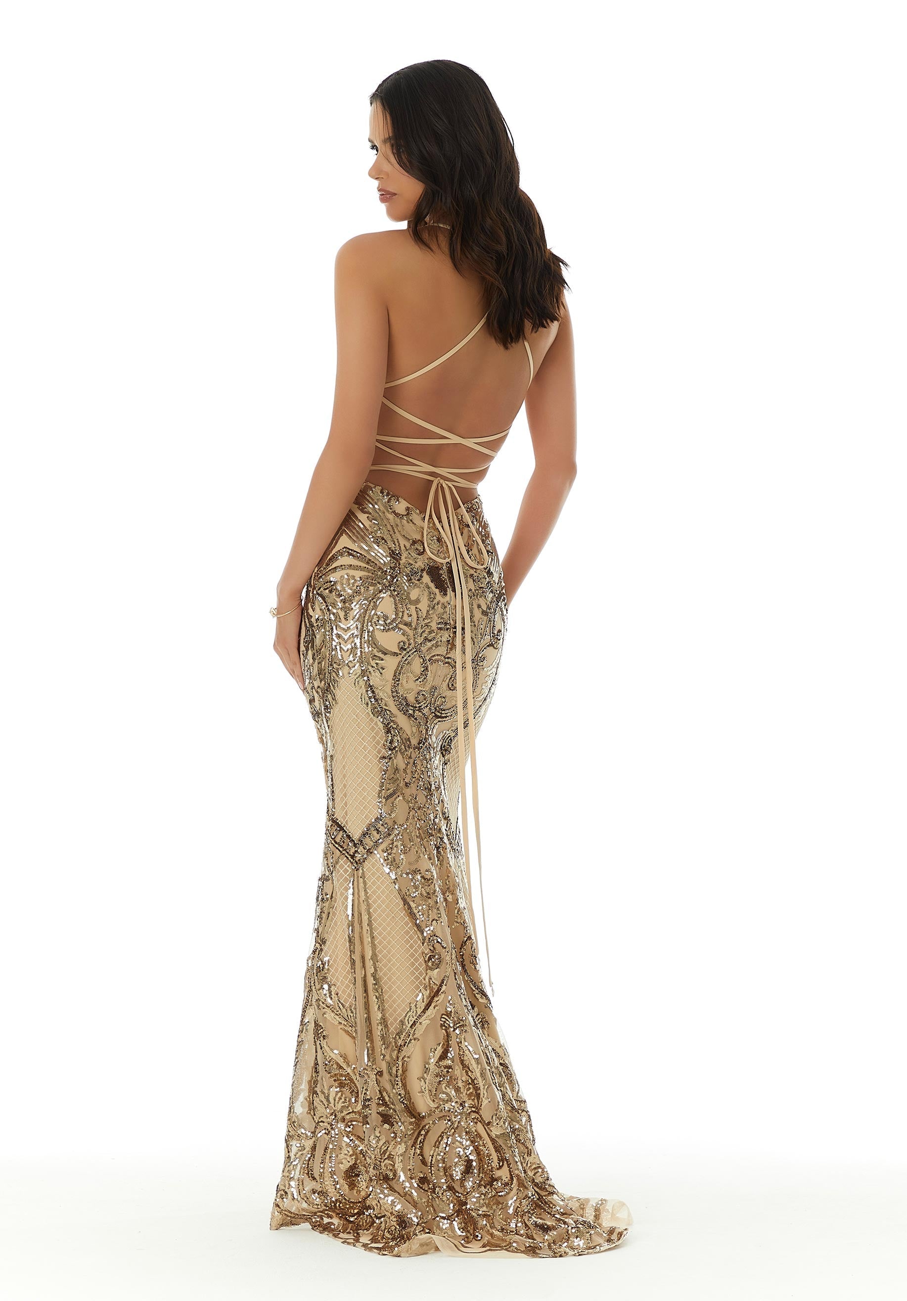 morilee-sequin-fitted-promkleid-party-fit-and-flare-mit-kreuzr-cken image 7