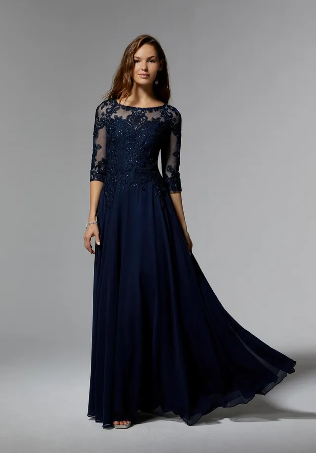 morilee-mother-of-the-occasion-kleid-chiffon-mit-perlen-und-3-4-arm image 1