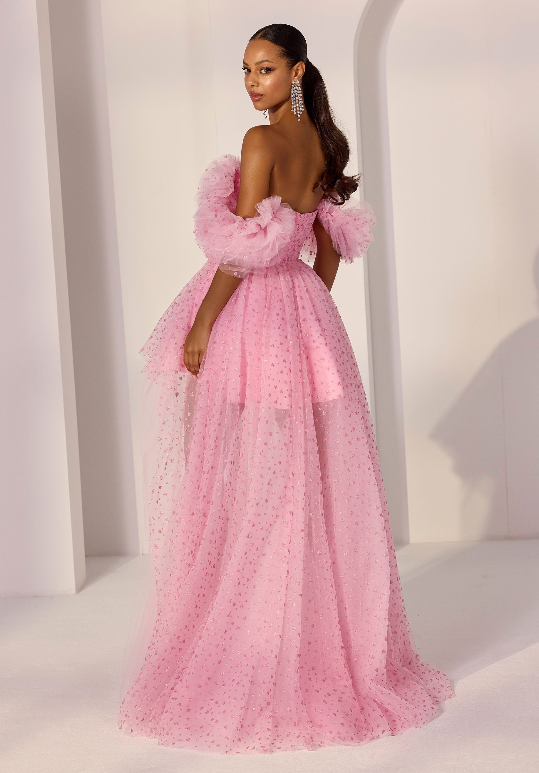morilee-flocked-printed-hearts-hi-low-partykleid image 3