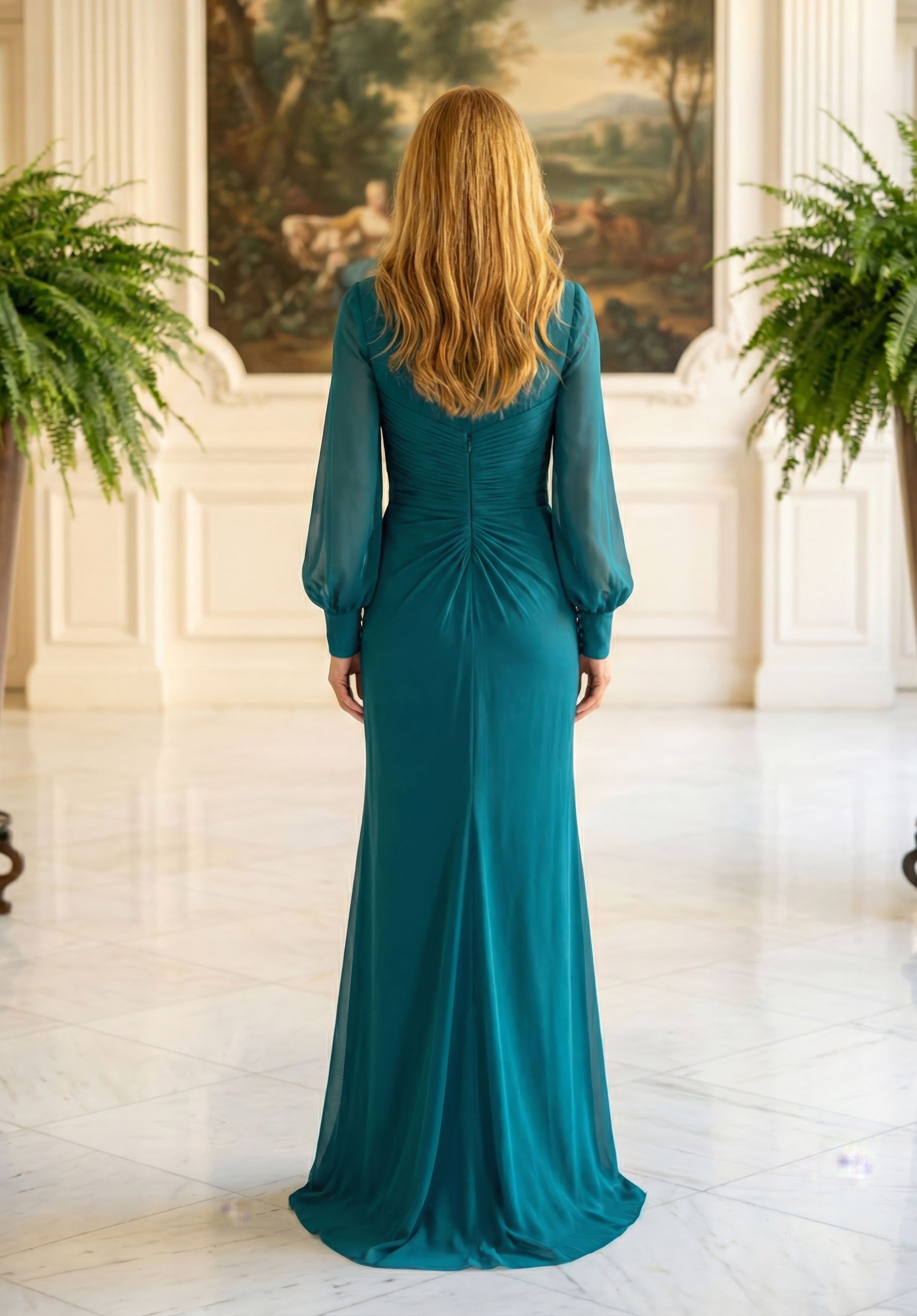 morilee-pleated-bodice-chiffon-abendkleid-mit-rosetten image 3