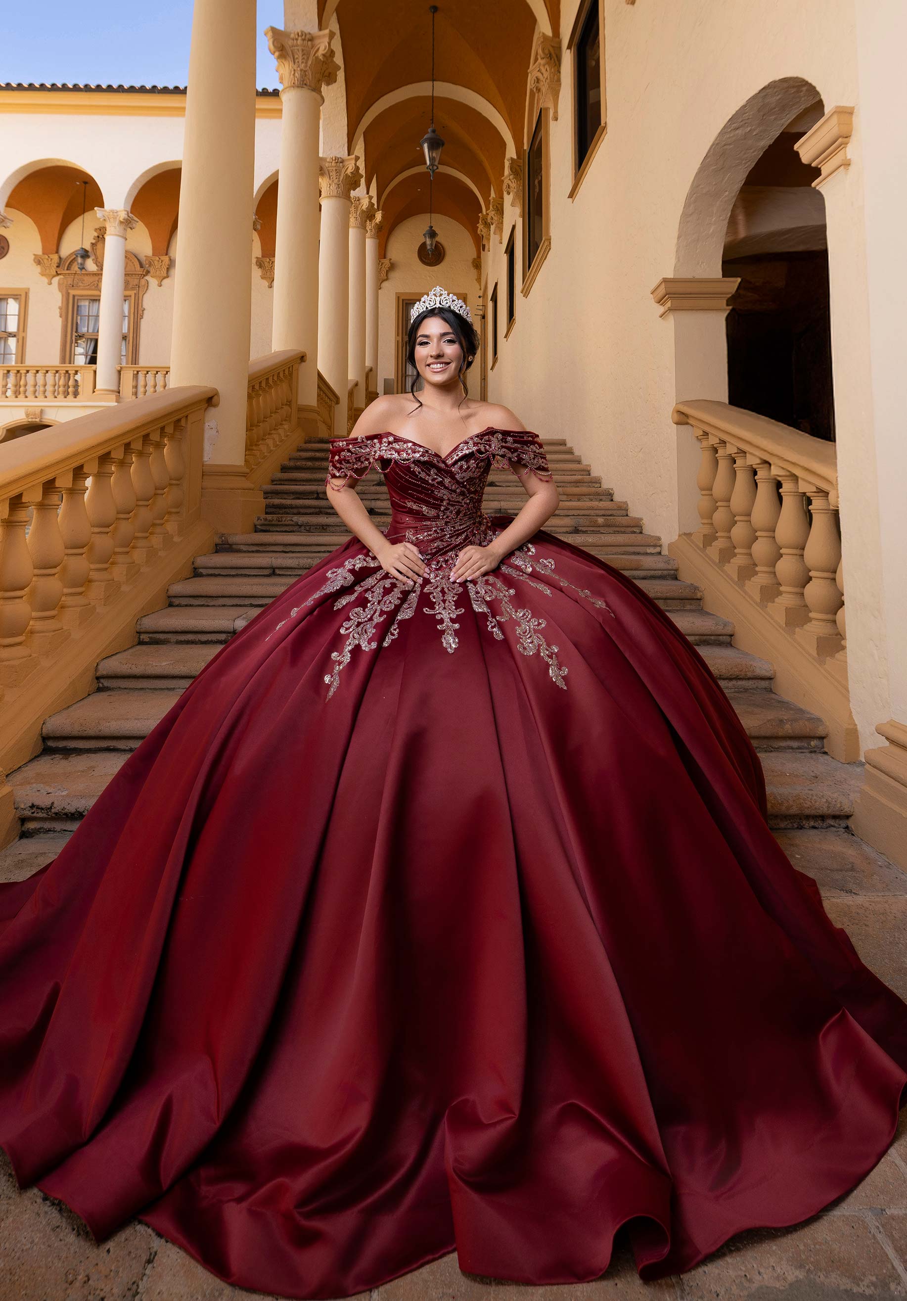 morilee-vizcaya-bree-quincea-era-kleid-satin-ballkleid-mit-schleife image 1