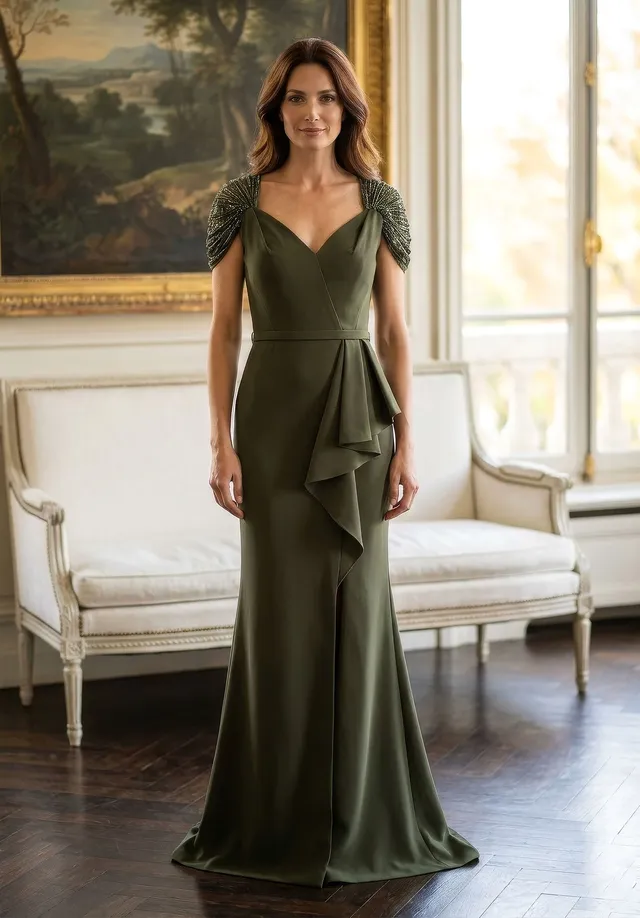 morilee-abendkleid-v-neck-crepe-mit-perlen-cap-rmeln image 1