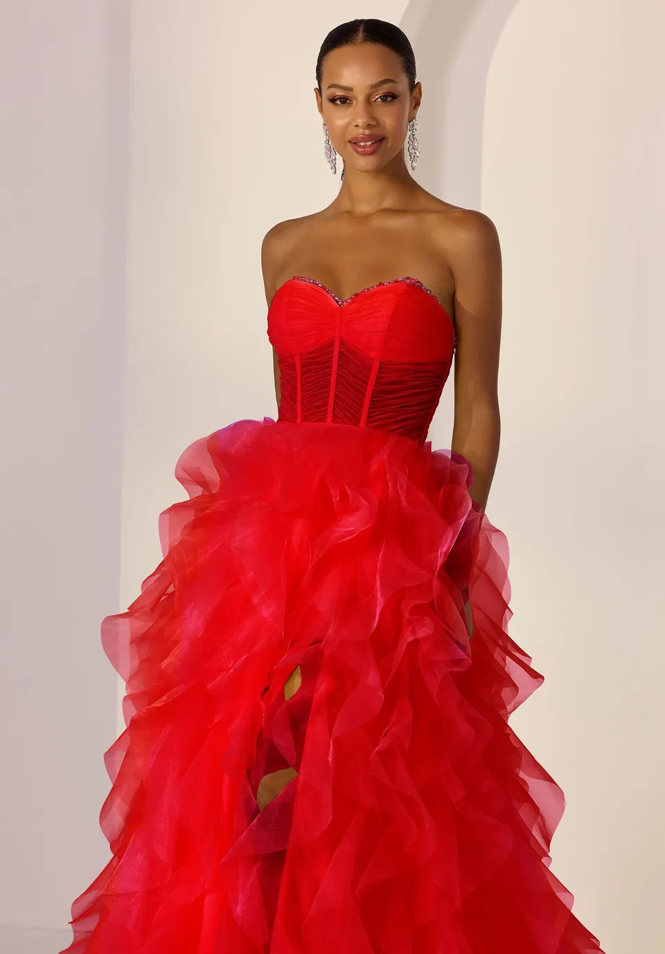 morilee-party-cocktailkleid-tr-gerlose-a-linie-mit-corsage-und-r-schen-organza image 1