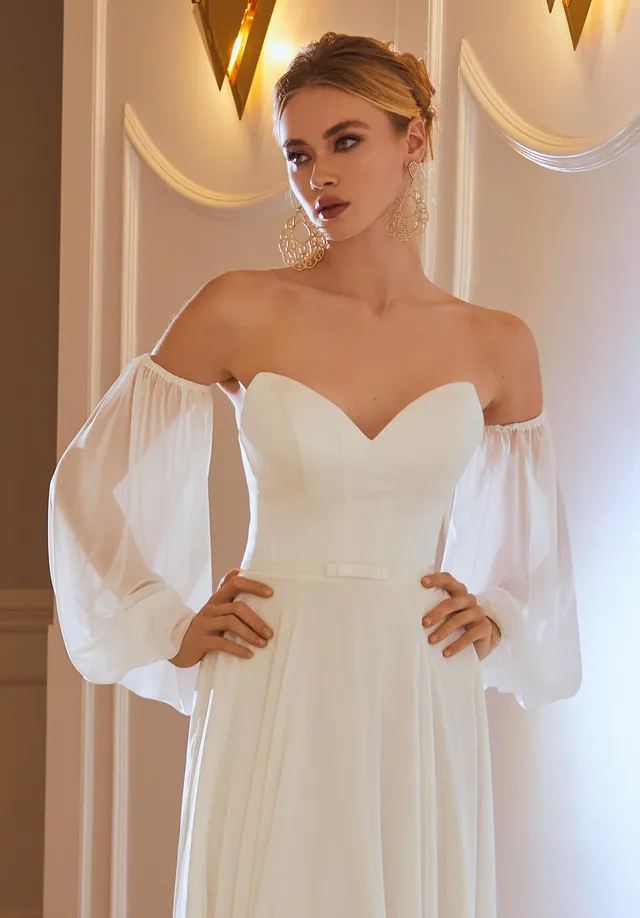 morilee-chiffon-bischof-rmel-abnehmbare-braut-rmel-f-r-brautkleid image 1