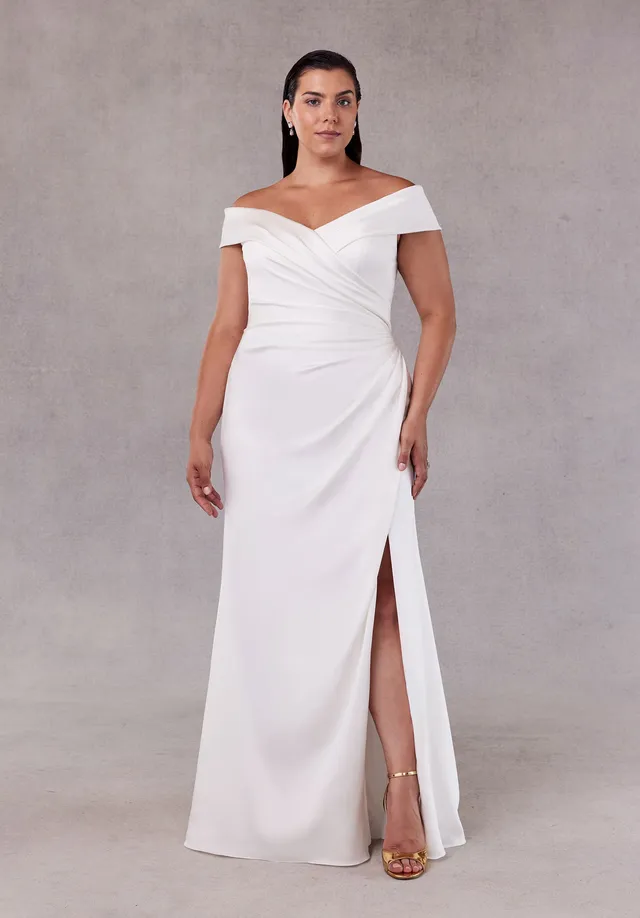 morilee-siana-satin-brautkleid-fit-and-flare-mit-schleppe-ivory image 1
