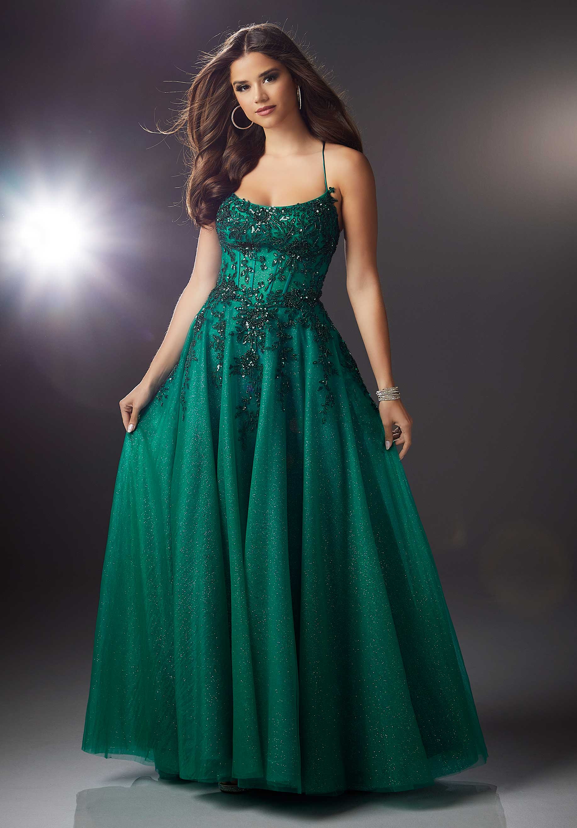 morilee-party-abendkleid-a-linie-spitze-scoop-neck image 1