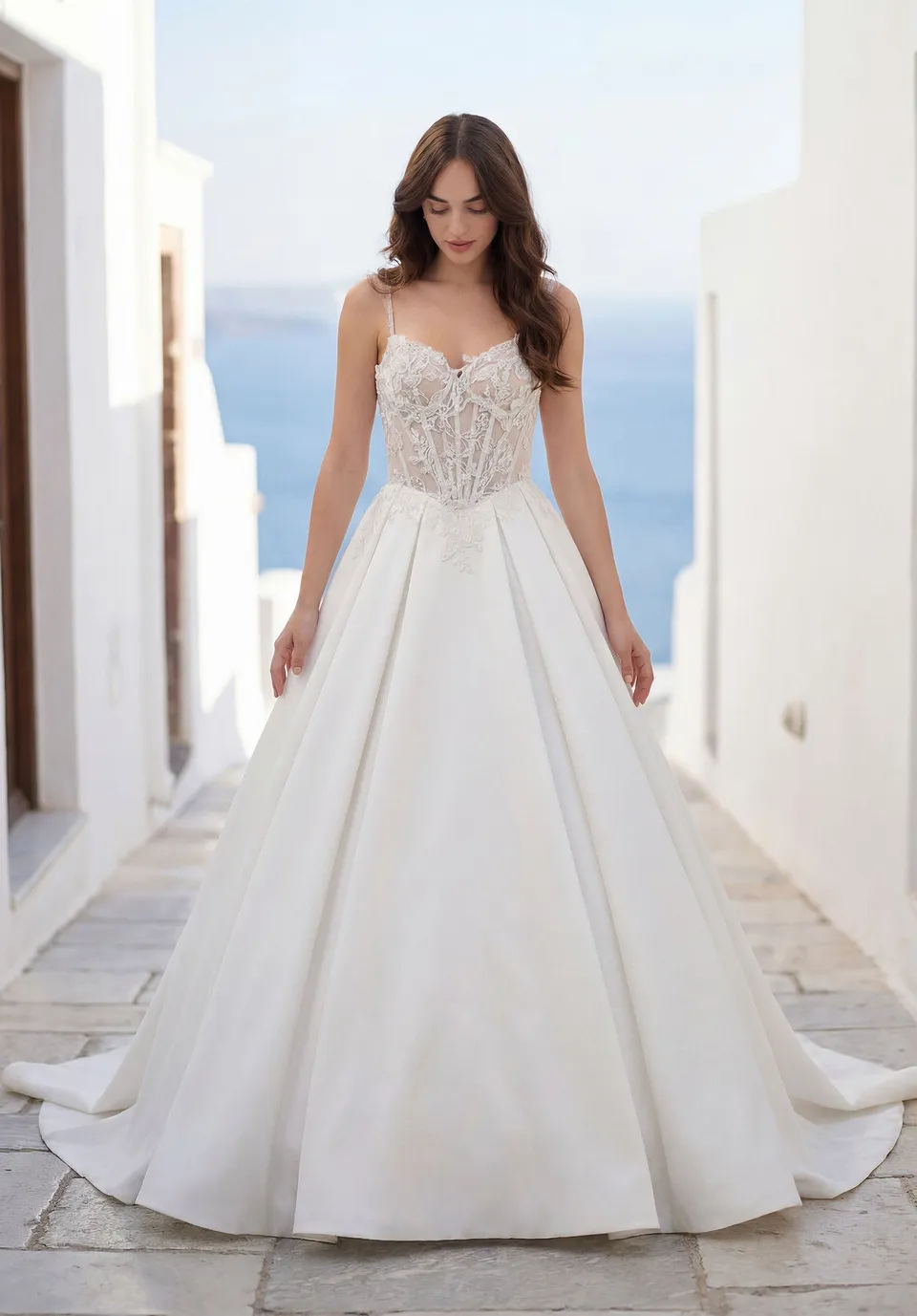 morilee-tahlene-brautkleid-satin-box-pleated-mit-abnehmbaren-rmeln image 1