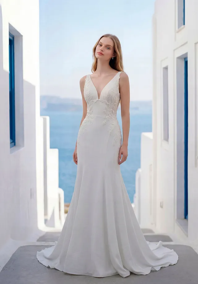 morilee-th-tys-brautkleid-meerjungfrau-crepe-mit-deep-v-und-perlen-spitze image 1
