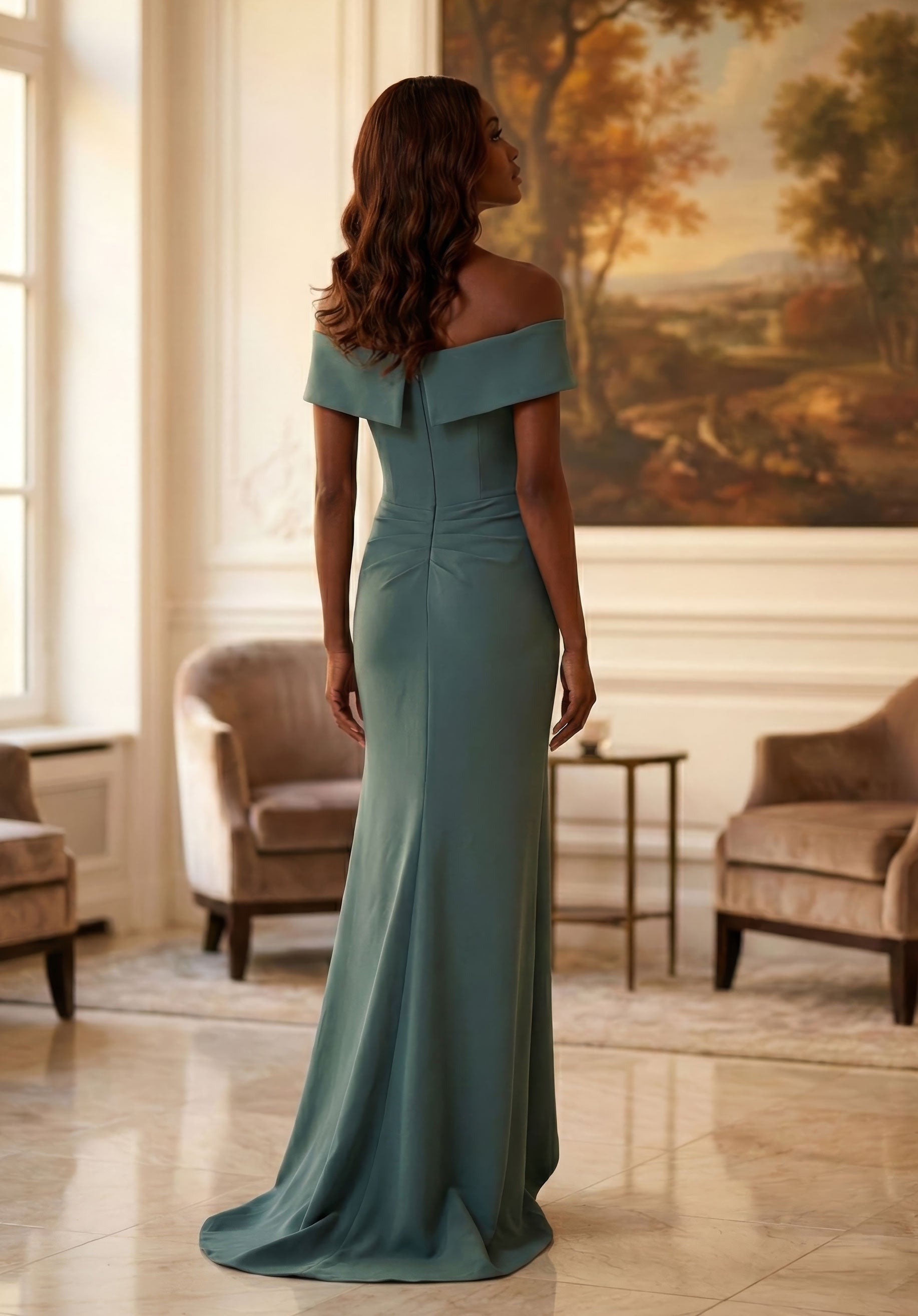 morilee-abendkleid-portrait-ausschnitt-r-schen-fit-and-flare-mit-schlitz image 5