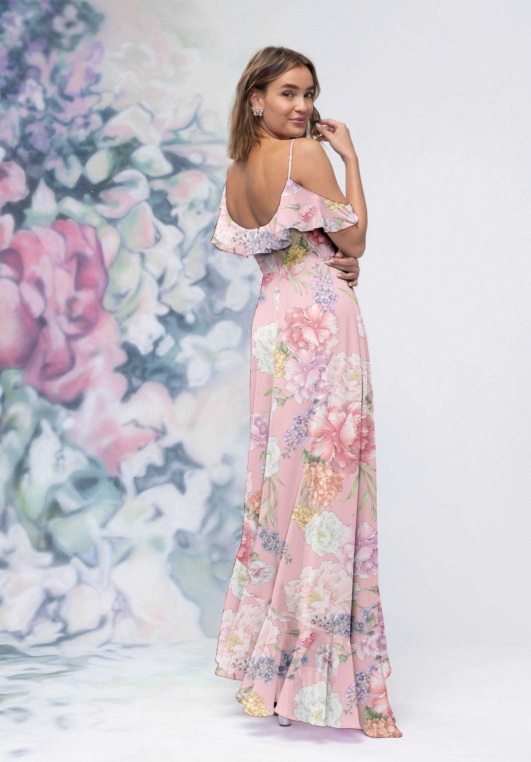 morilee-a-linie-brautjungfernkleid-chiffon-floral-mit-r-schen-schlitz image 2