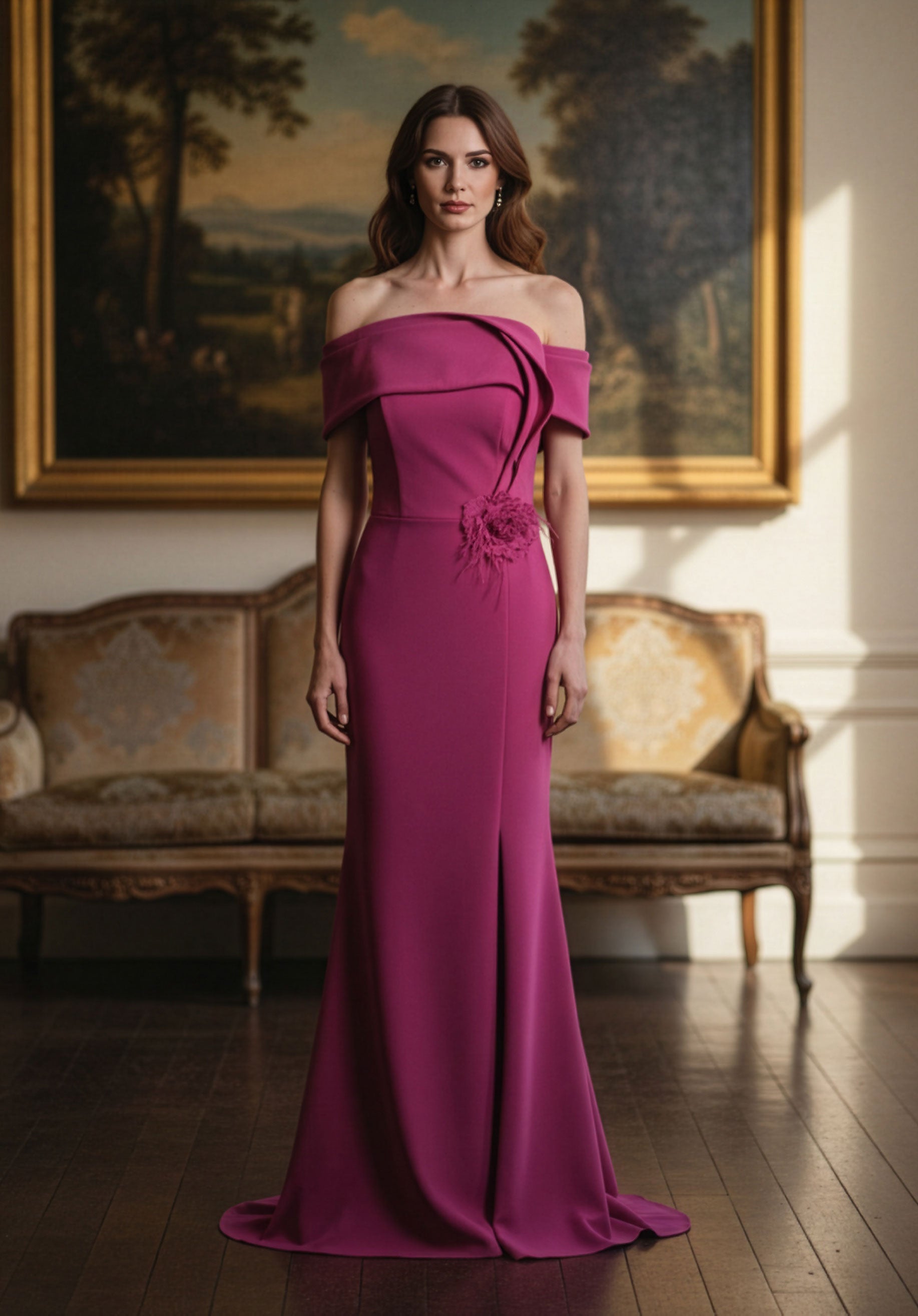morilee-abendkleid-stretch-crepe-off-shoulder-fit-flare-mit-schlitz image 4