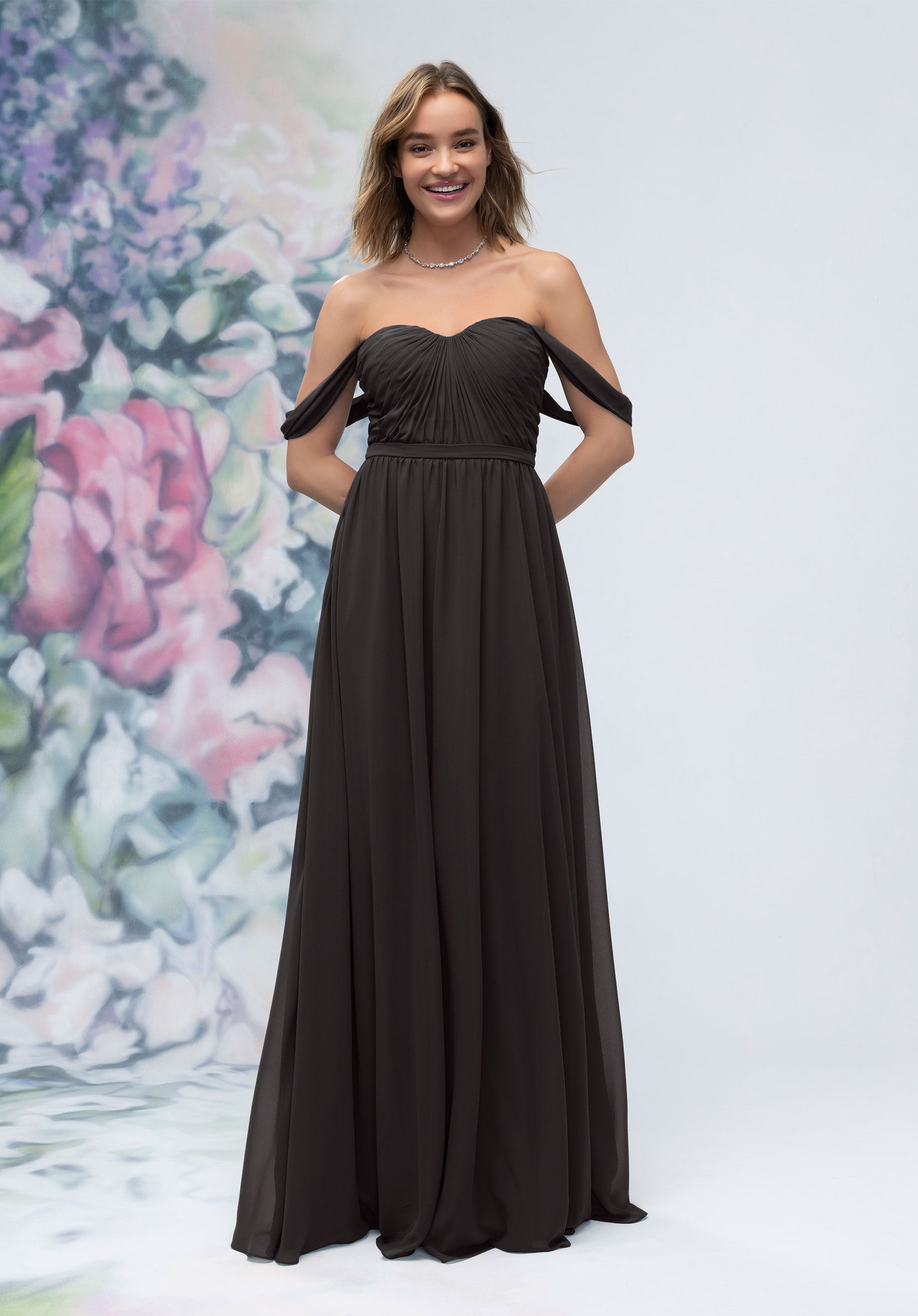 morilee-brautjungfernkleid-a-linie-chiffon-sweetheart-gerafft-off-shoulder image 7