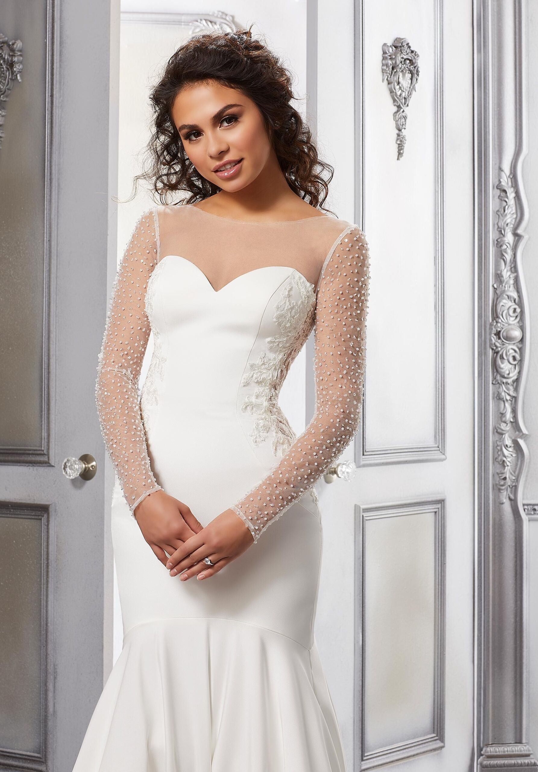 morilee-pearl-and-crystal-beaded-net-sleeves-braut-rmel image 1