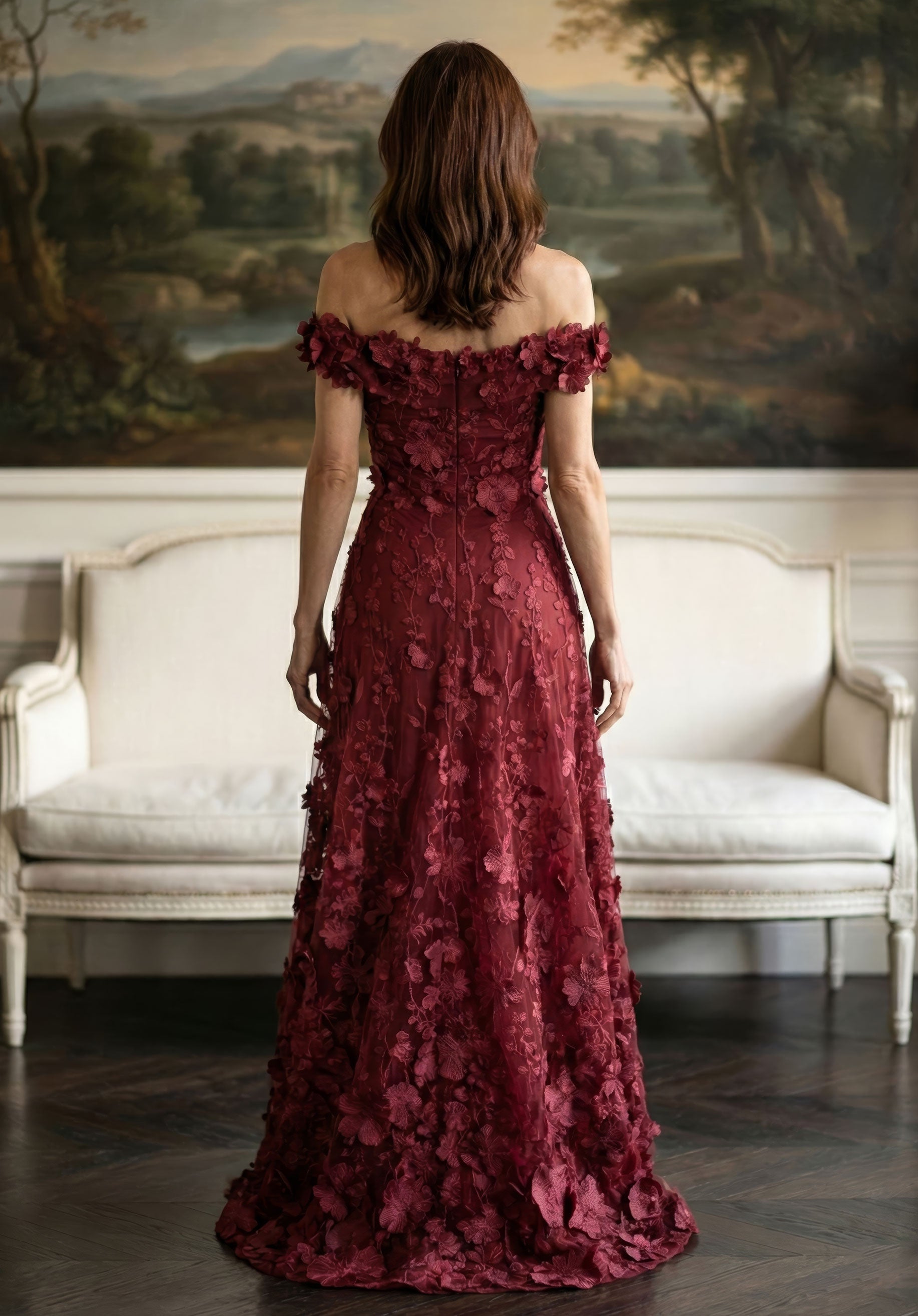 morilee-off-shoulder-flower-t-ll-abendkleid-a-linie image 3