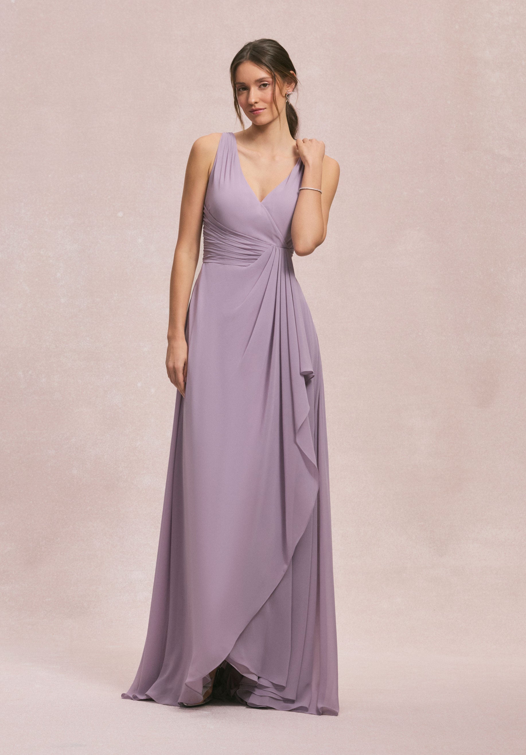 morilee-brautjungfernkleid-chiffon-v-ausschnitt-r-sche image 3