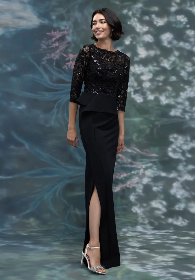 morilee-perlen-spitzen-peplum-abendkleid image 1