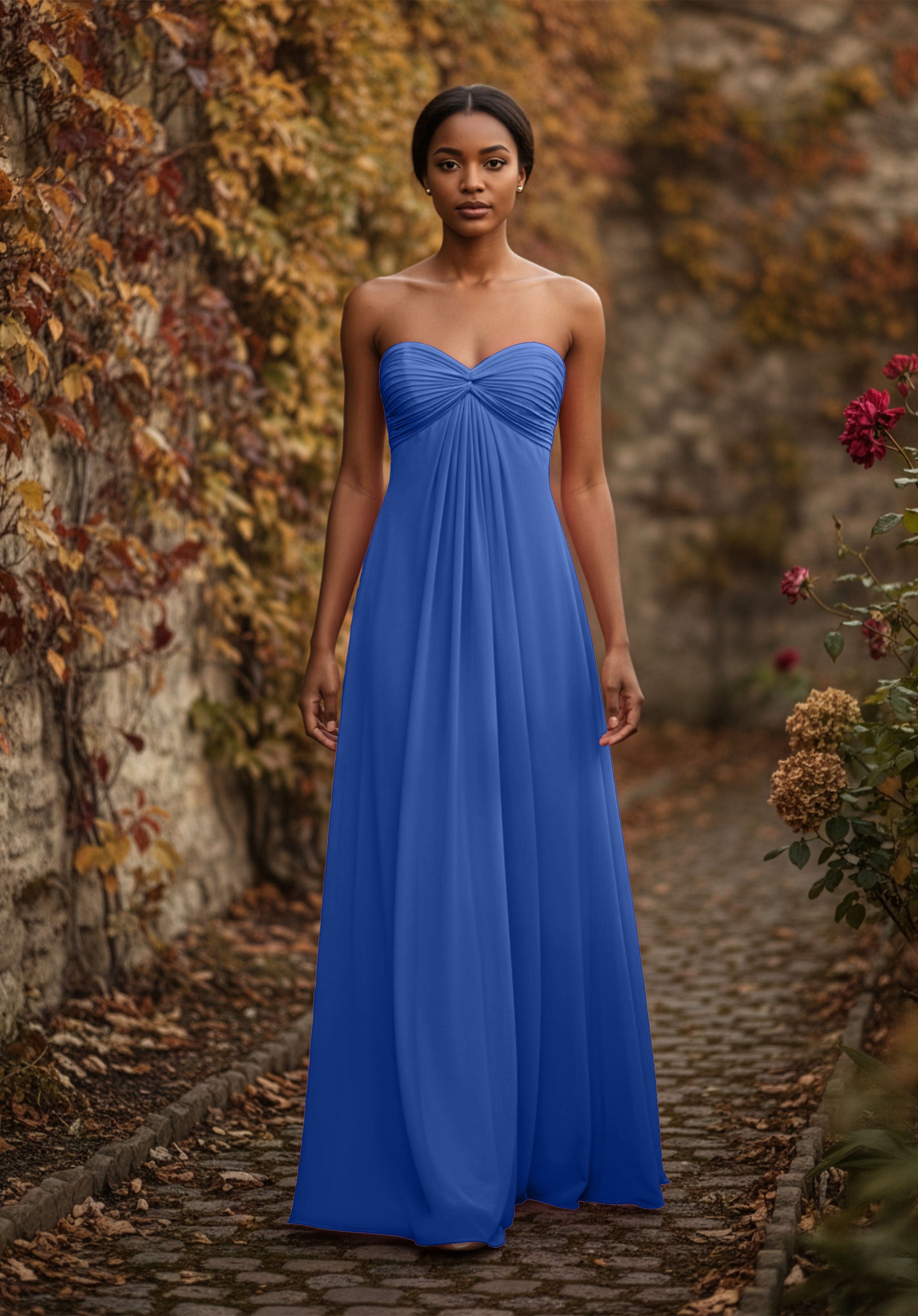 morilee-chiffon-brautjungfernkleid-mit-halstuch image 4