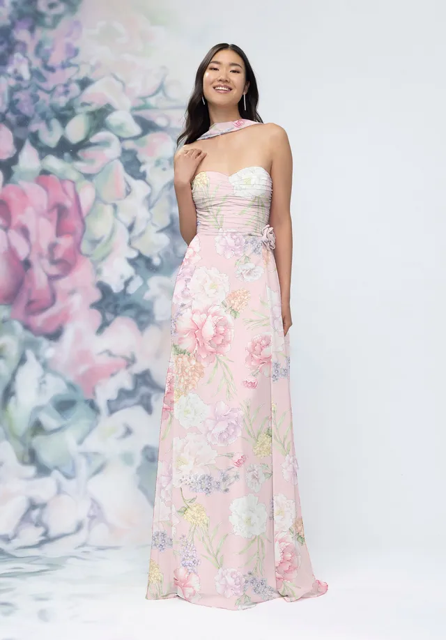 morilee-brautjungfernkleid-chiffon-sweetheart-mit-rosette-und-schal image 1