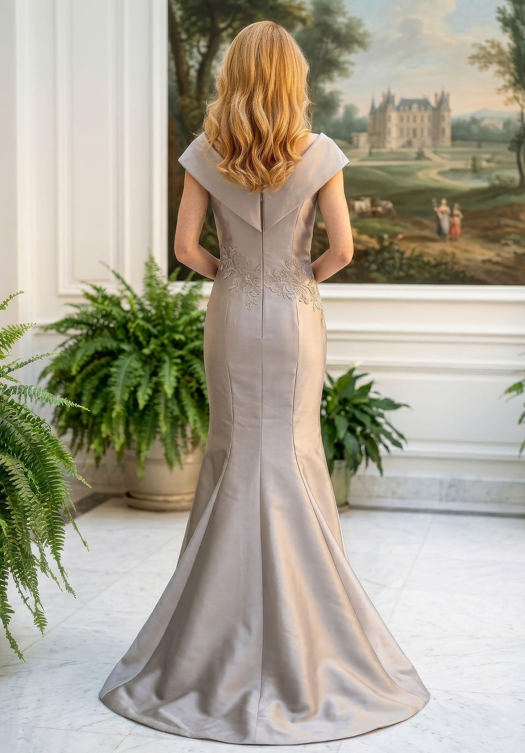 morilee-v-neck-mikado-meerjungfrauen-abendkleid-mit-plissee image 3