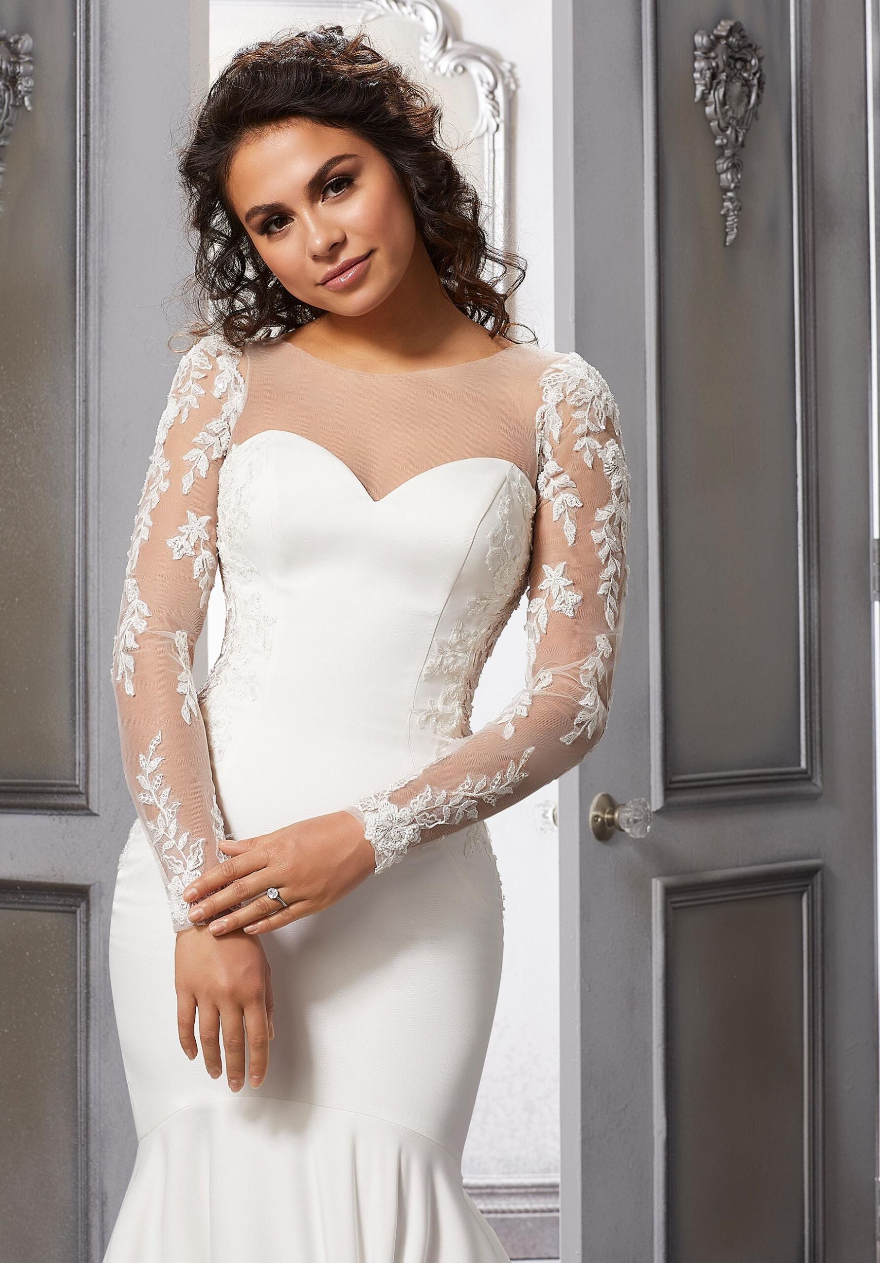 morilee-braut-rmel-aus-netz-mit-beaded-lace-applikationen image 1