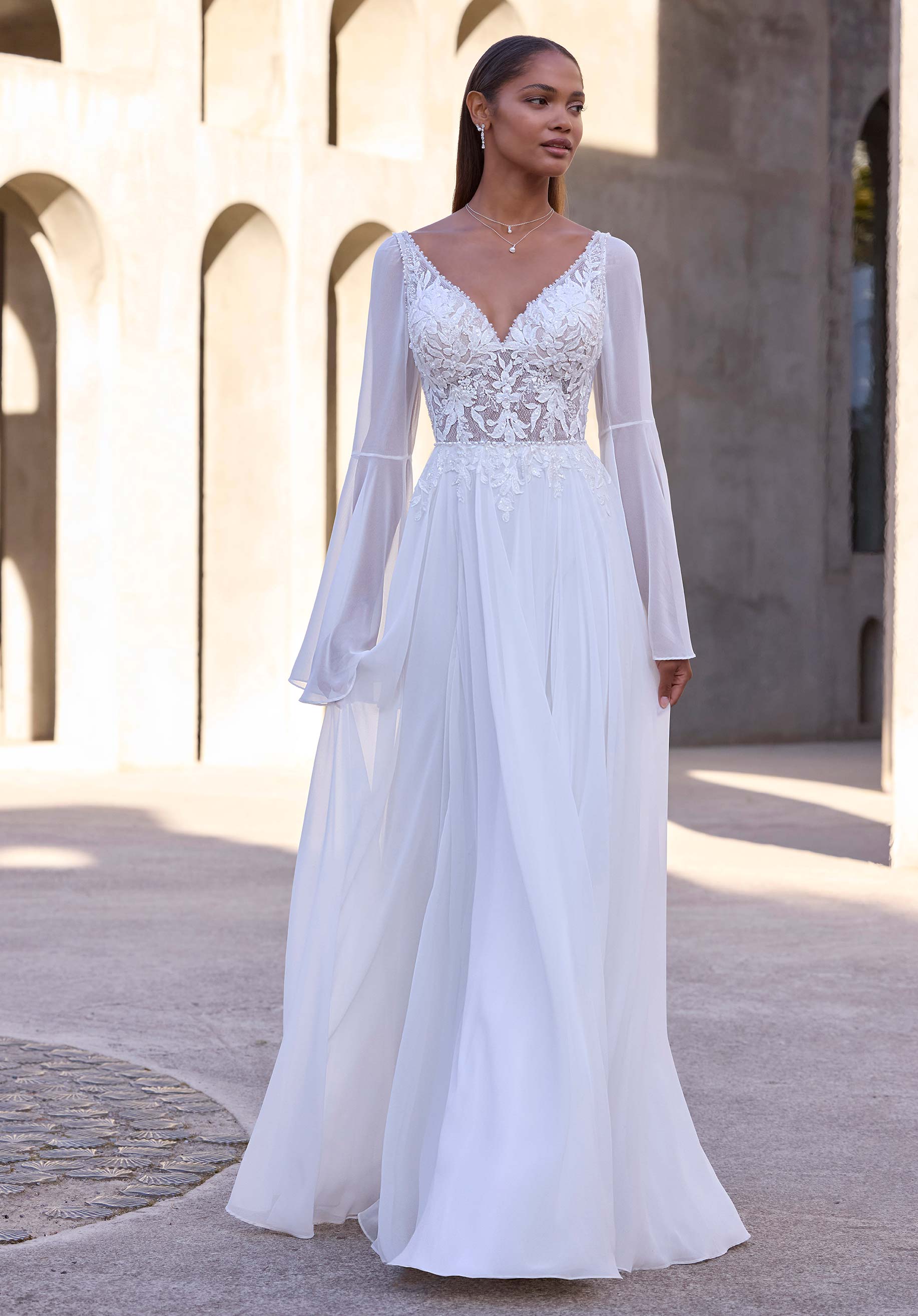 morilee-dria-brautkleid-a-linie-chiffon-ivory-champagne-honey image 3