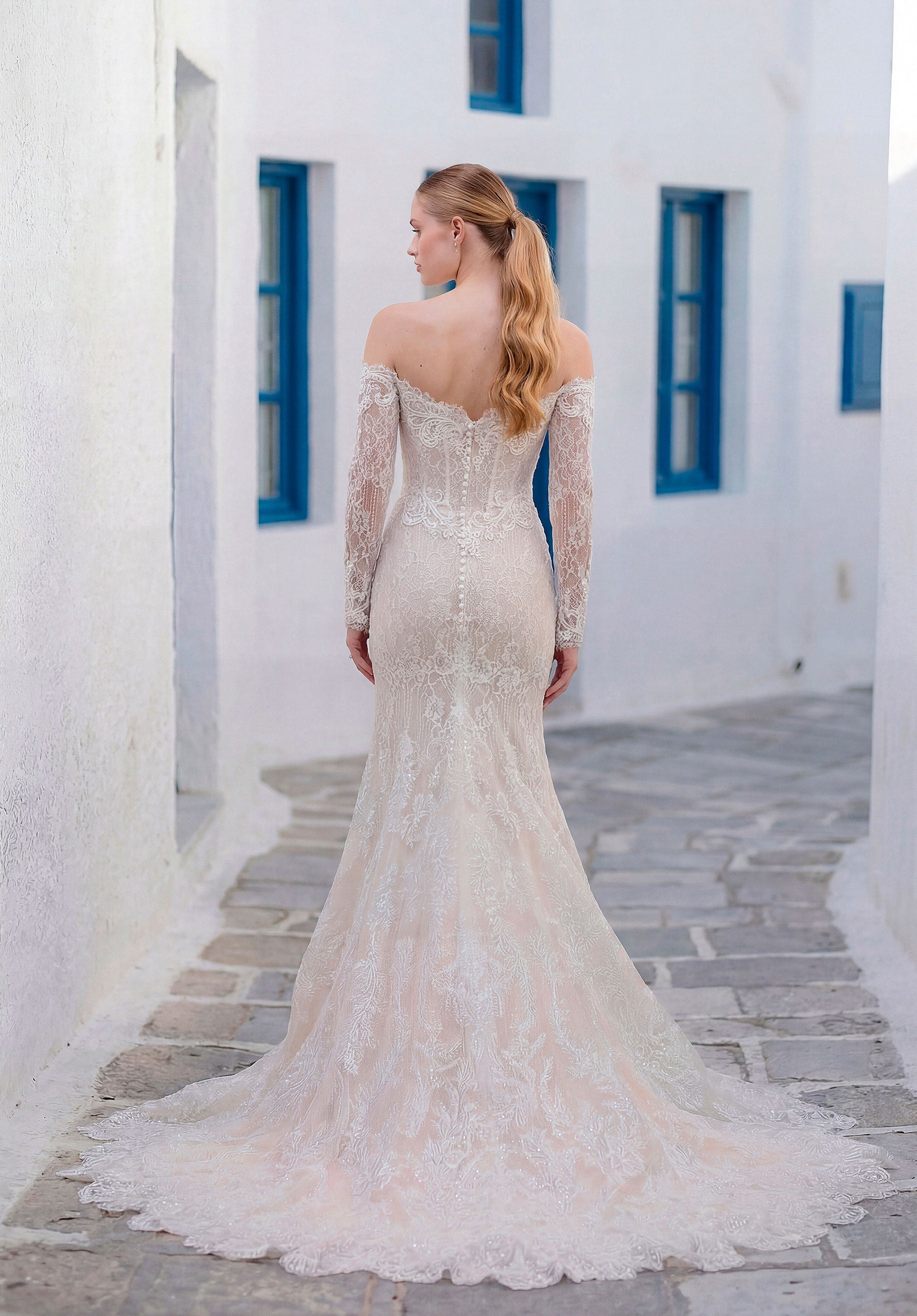morilee-tania-brautkleid-fit-and-flare-mit-off-shoulder-langarm image 5