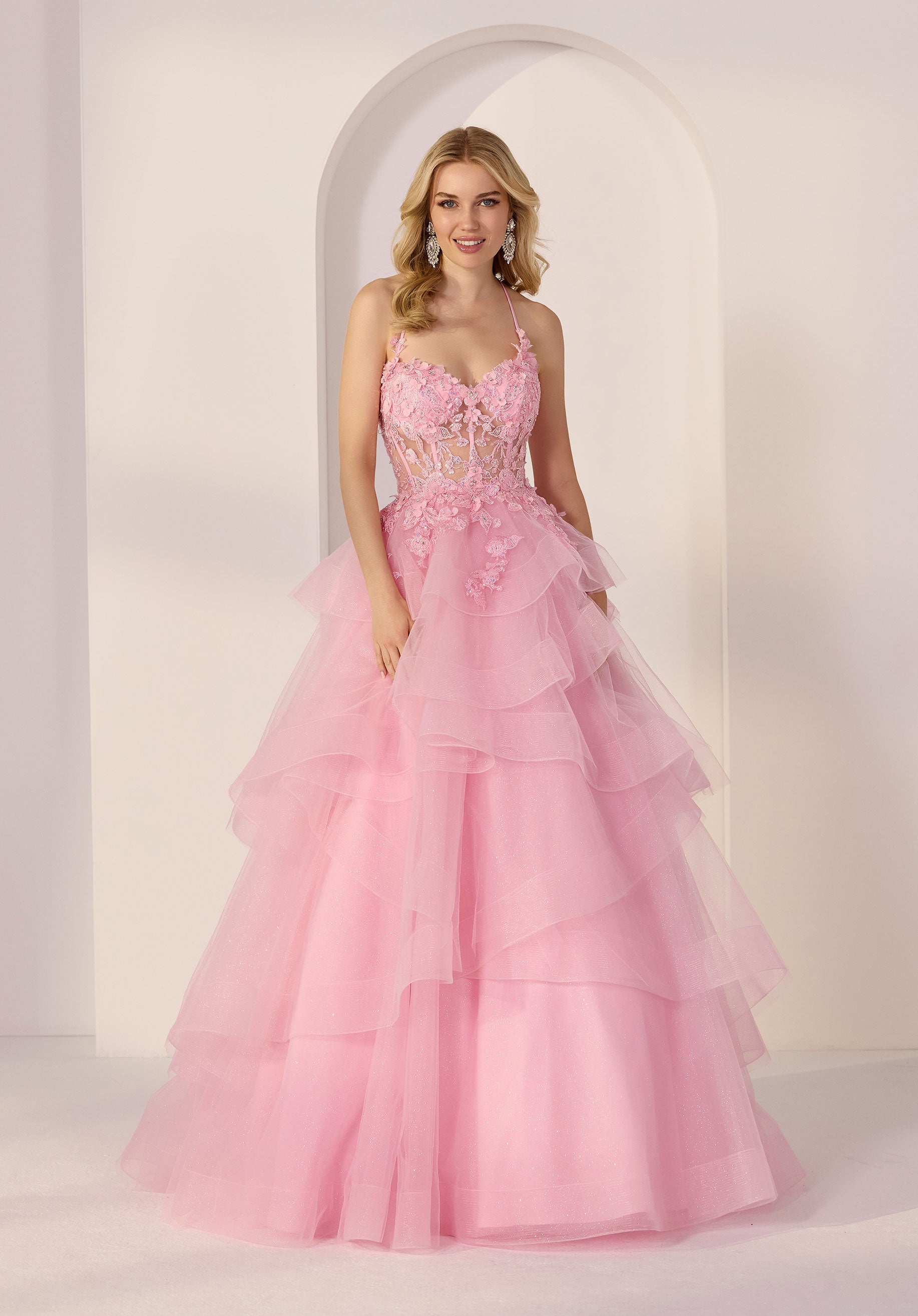 morilee-party-ballkleid-mit-cat-eye-corsage-und-tiered-glitzer-t-ll image 1