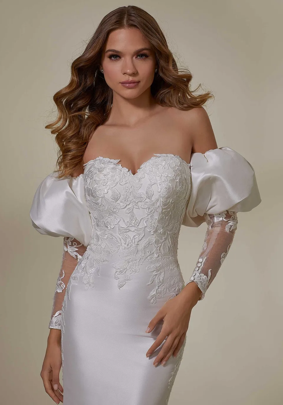 morilee-larissa-brautkleid-mit-satin-netz-und-puff-langarm image 1